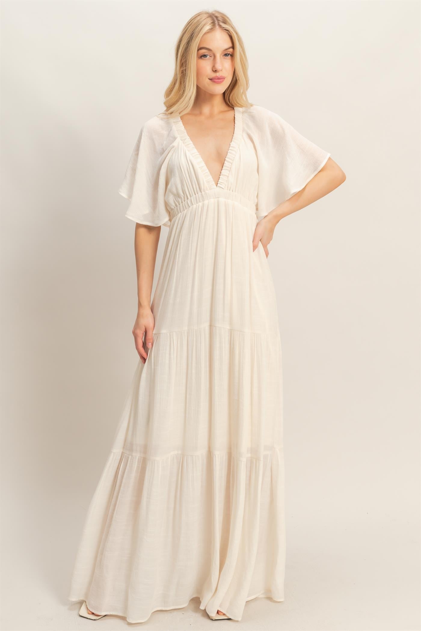 Flutter Sleeve Maxi Dress