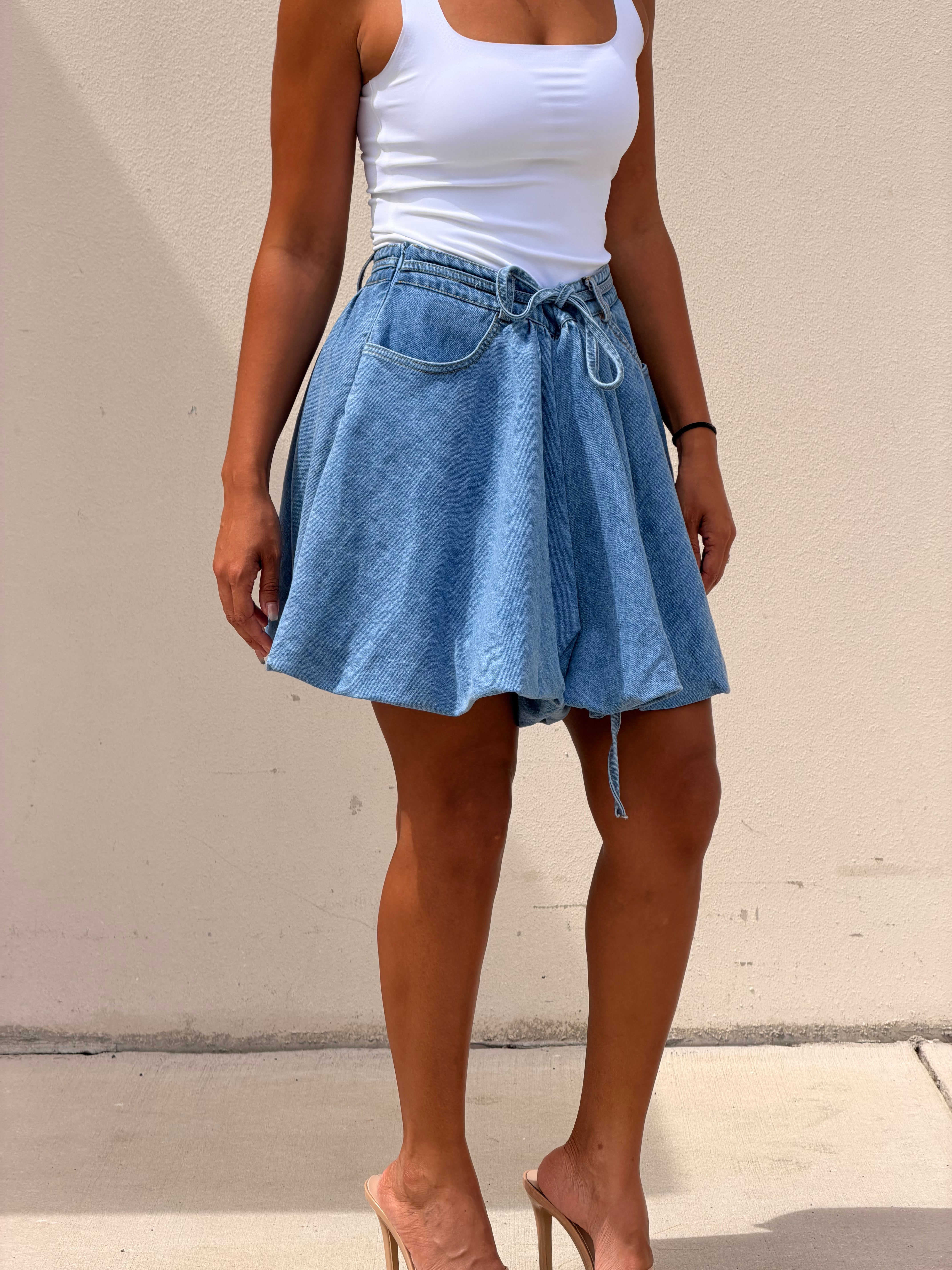 Bubble Denim Skirt