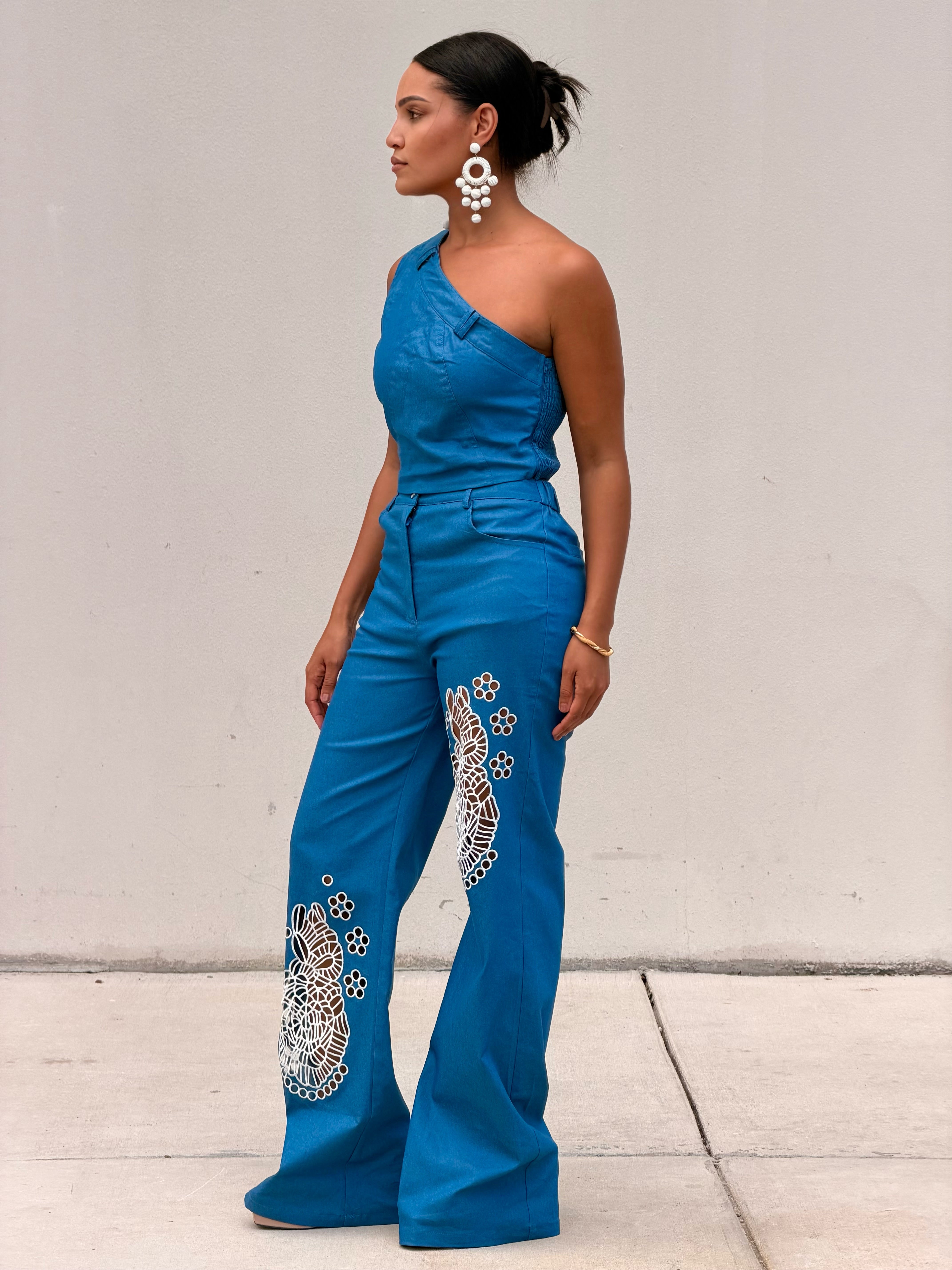 Belted One Shoulder Two Piece Sey