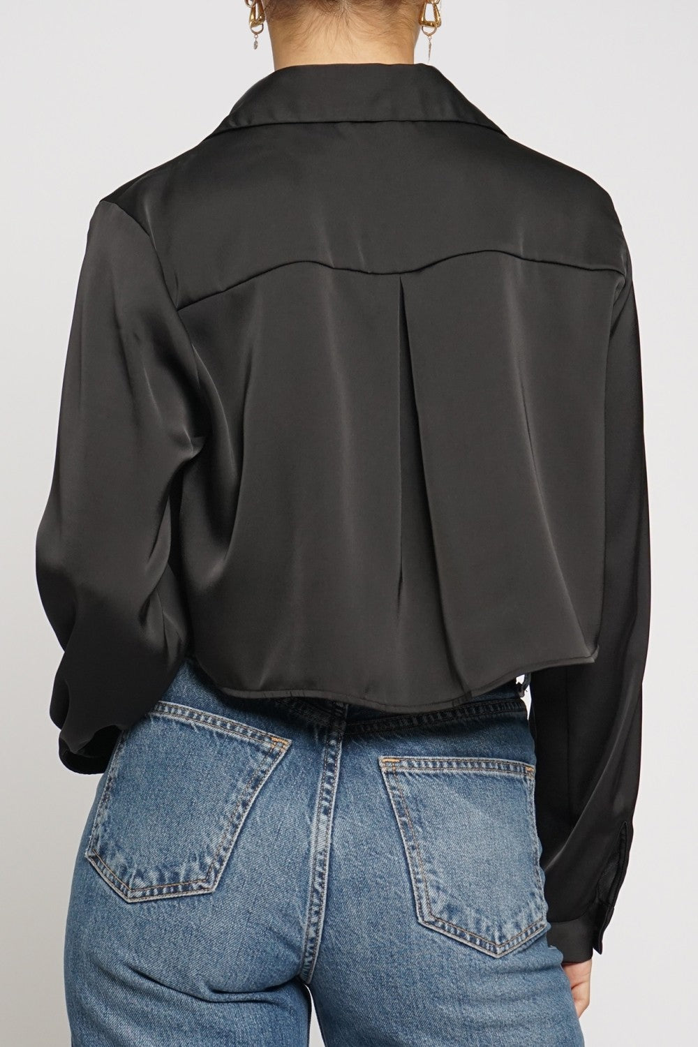 Cropped Satin Blouse