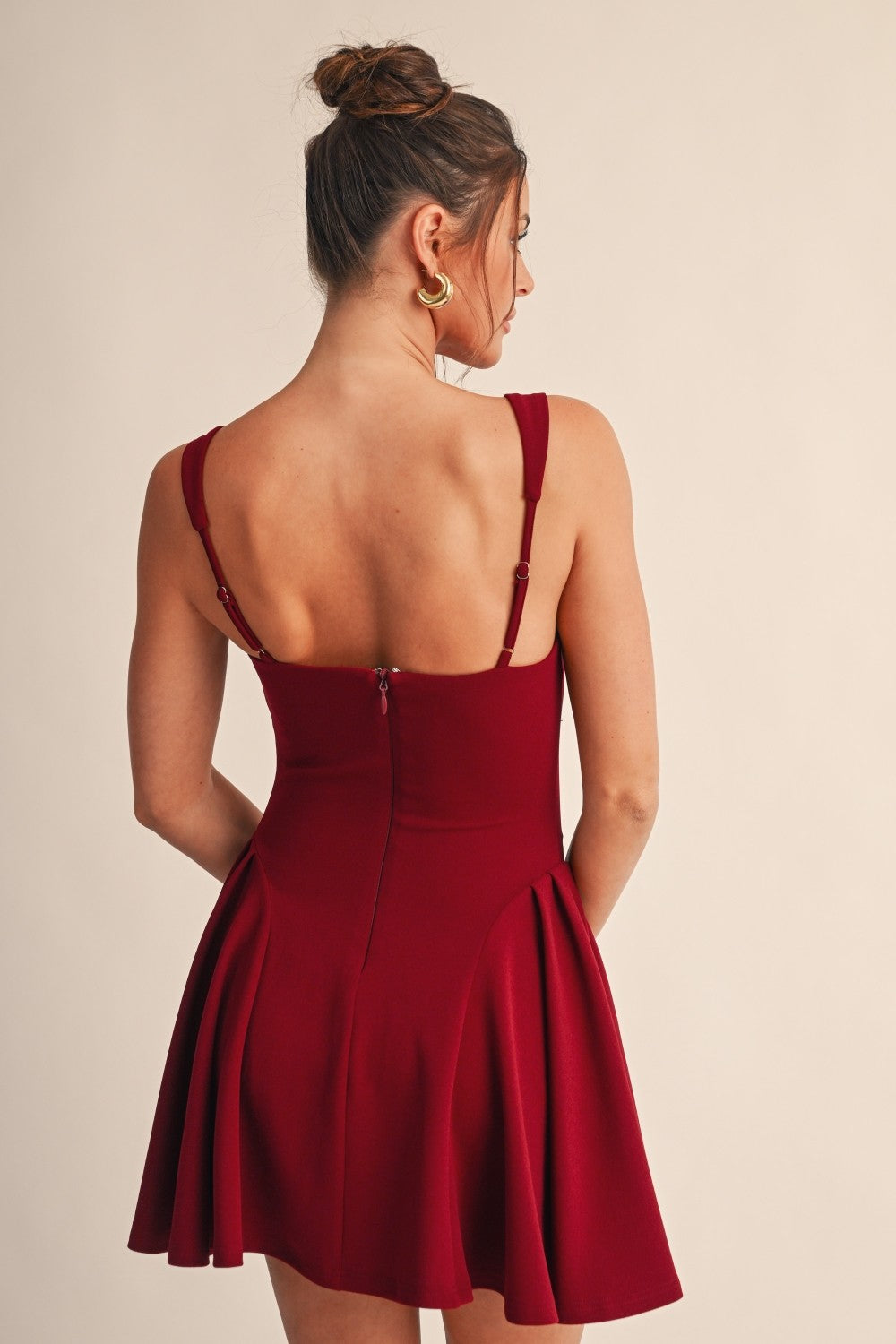Vivienne Pleated Fit & Flare Mini Dress