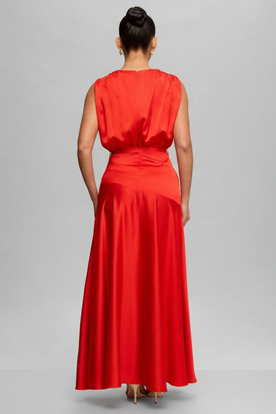 Satin Pleated Gown