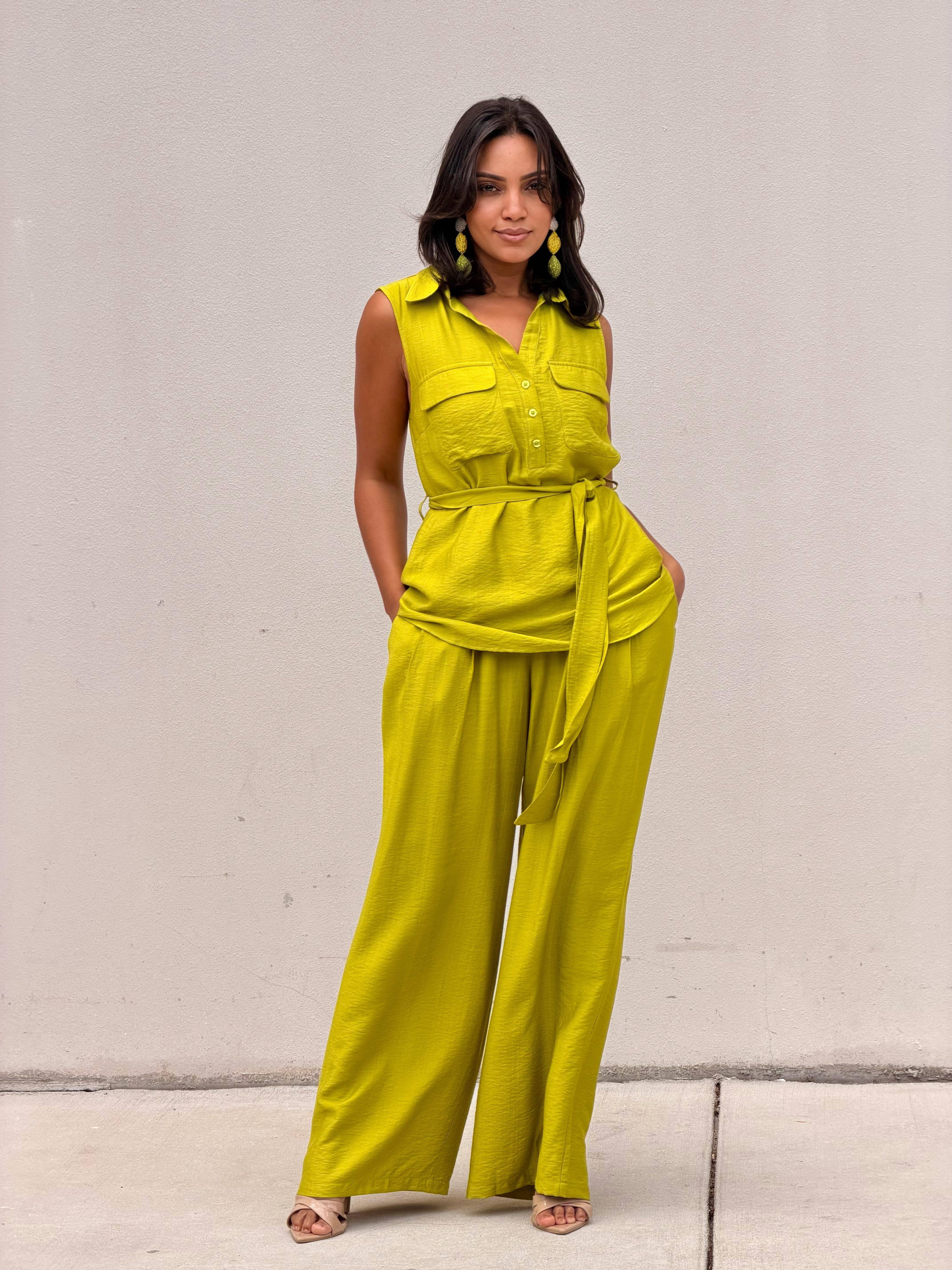 Belted Two Piece Lounge Set