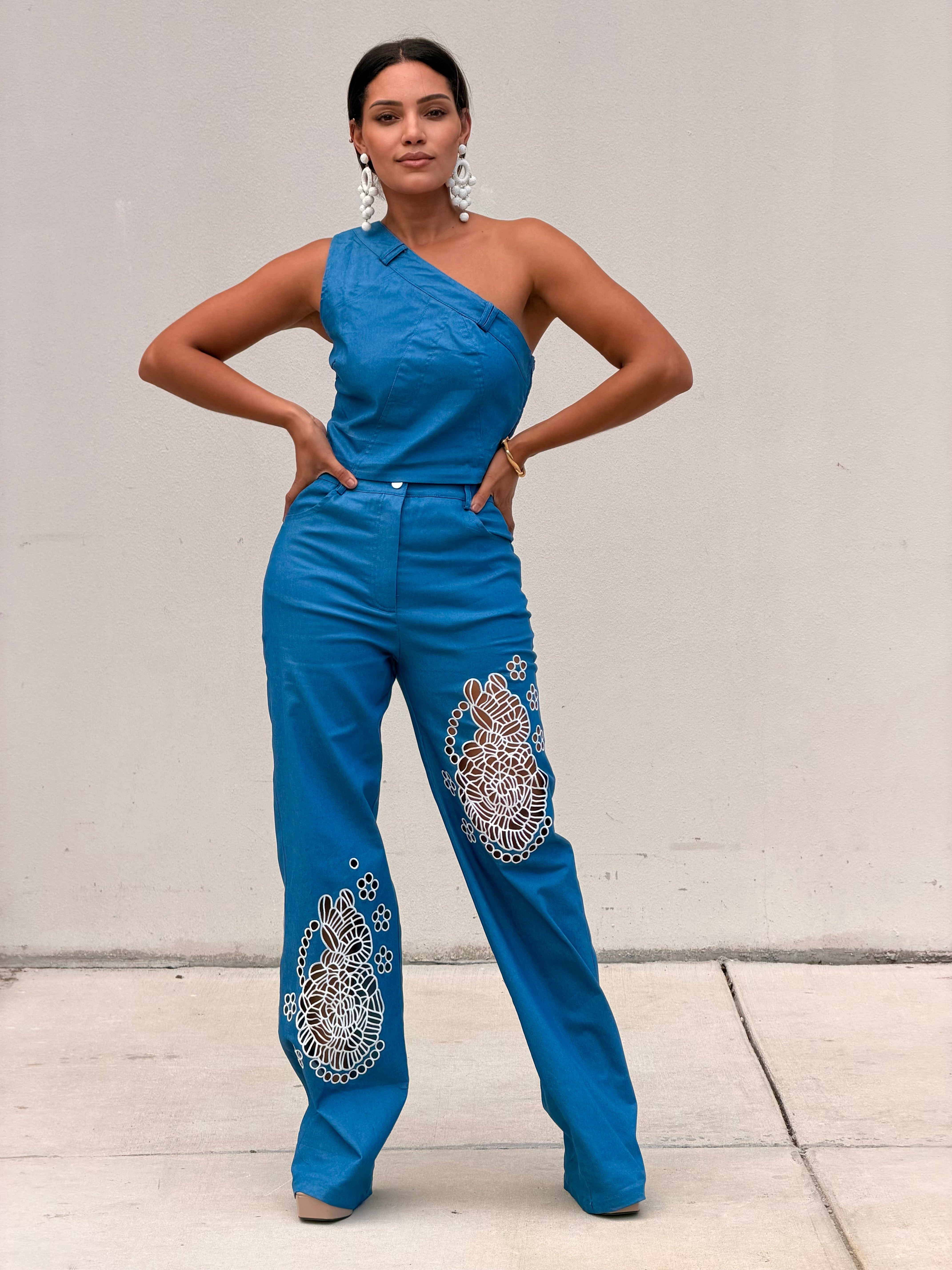 Belted One Shoulder Two Piece Sey