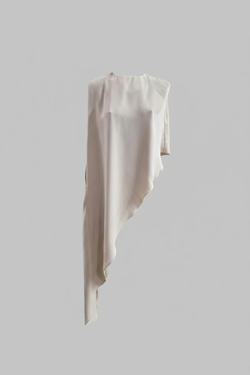 Ladies Woven Oversized Asymmetrical Cape Top