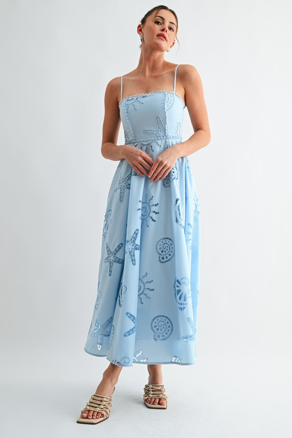 Seaside Eyelet Midi Dress