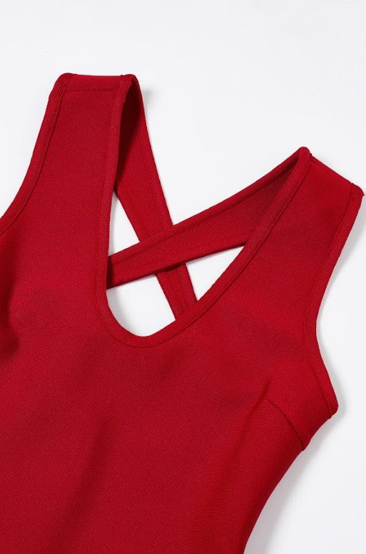 Sculpted Cross back Mermaid Dress