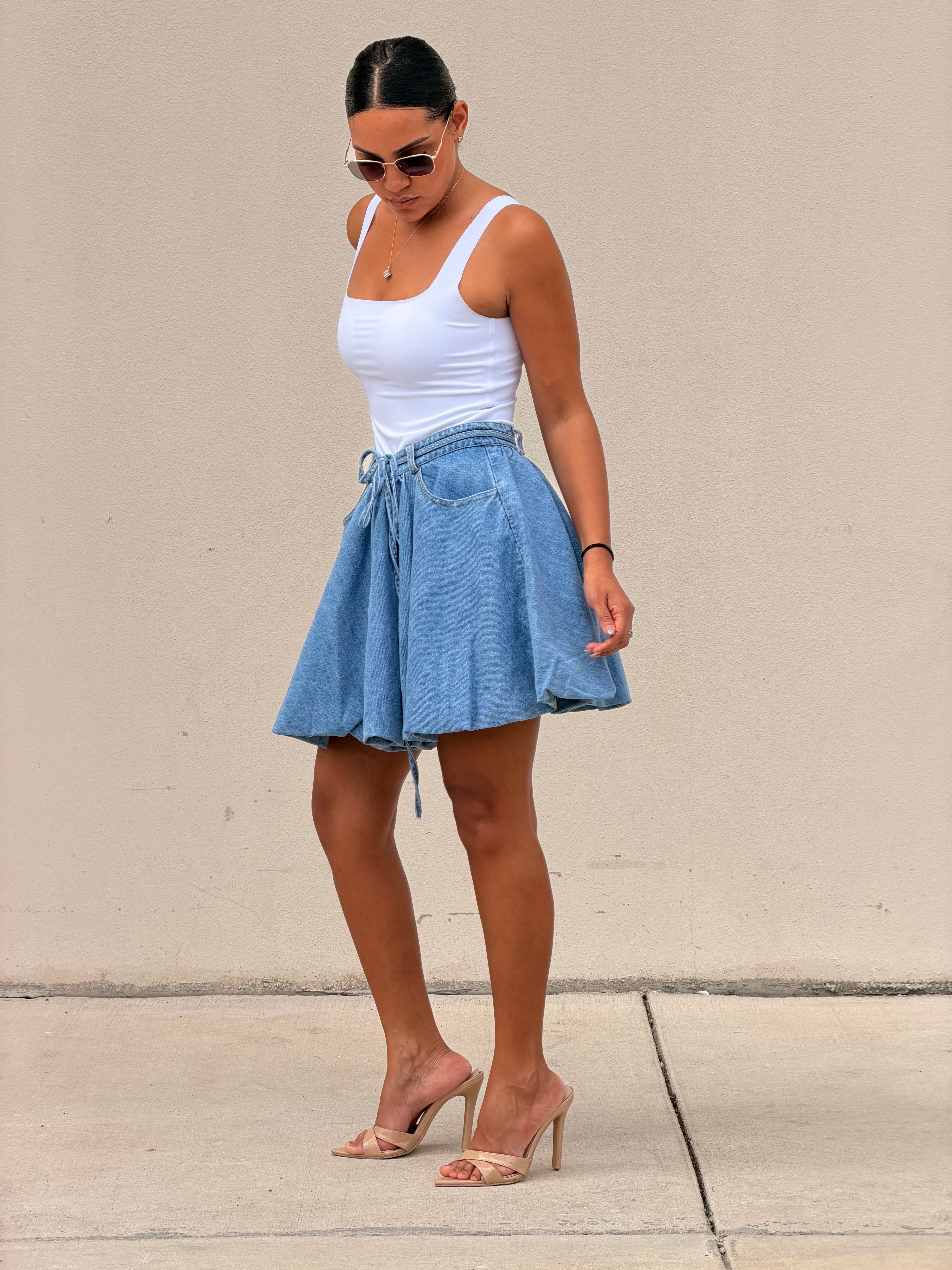 Bubble Denim Skirt