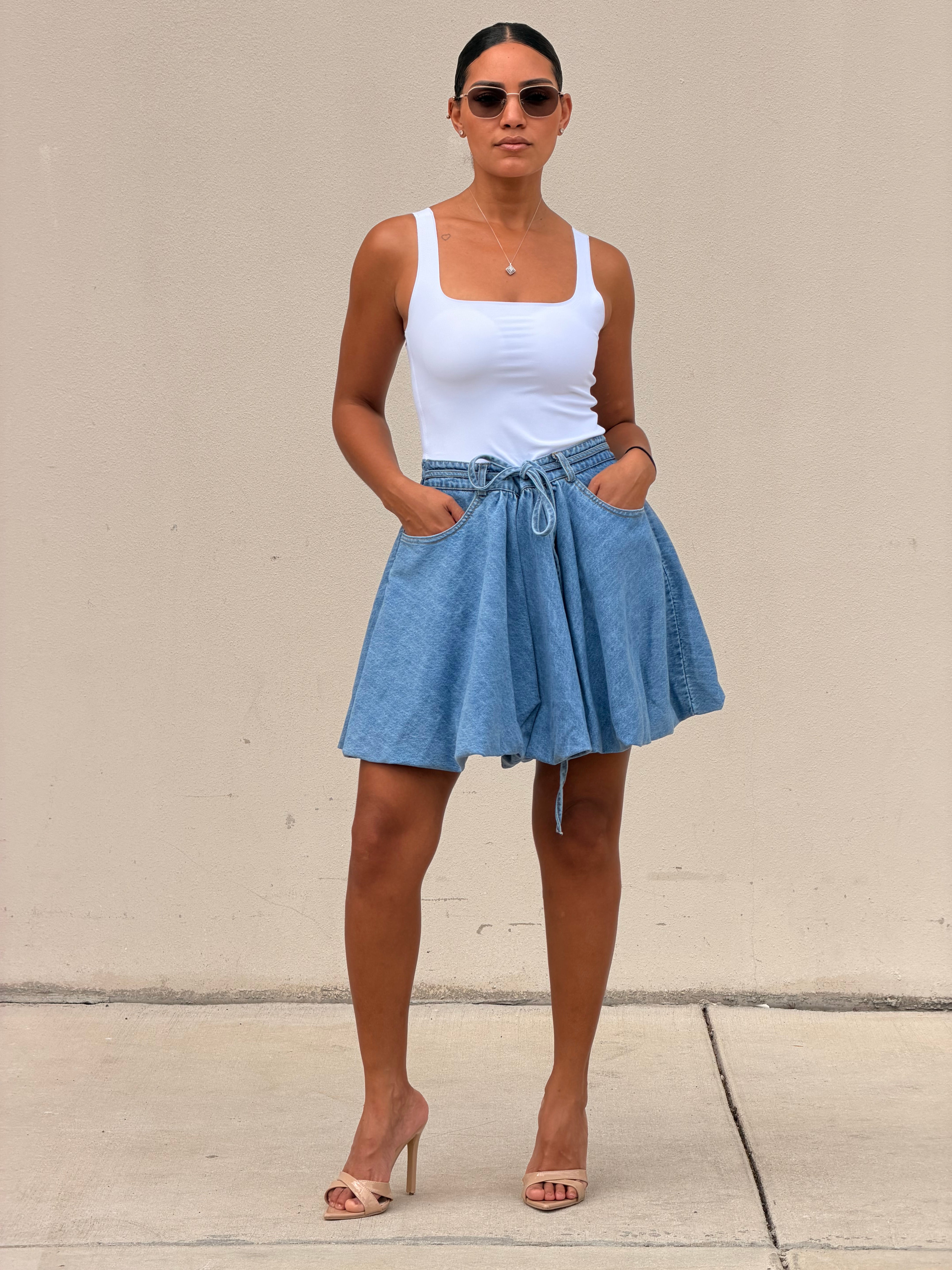 Bubble Denim Skirt