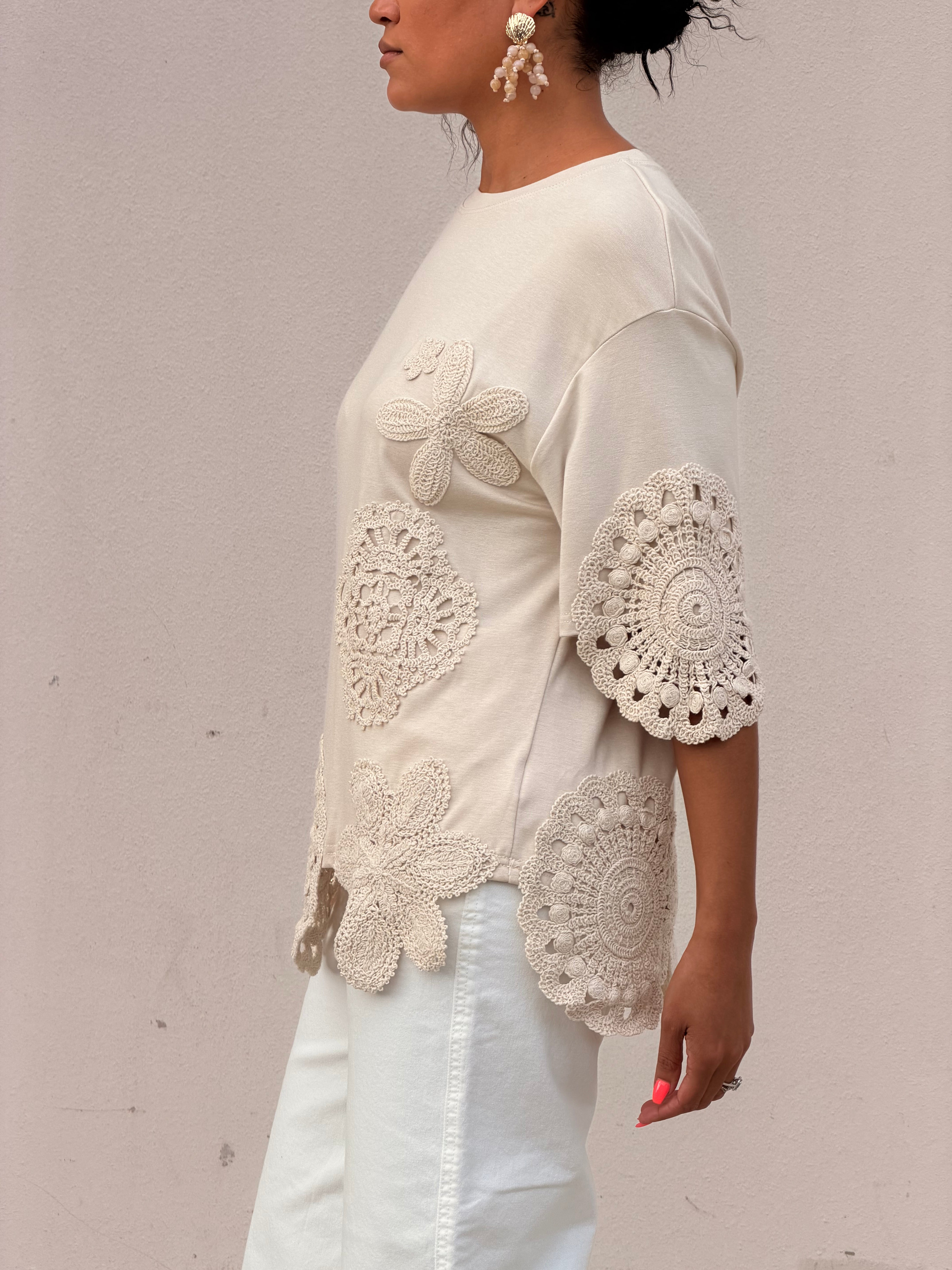 Embellished Flower Top