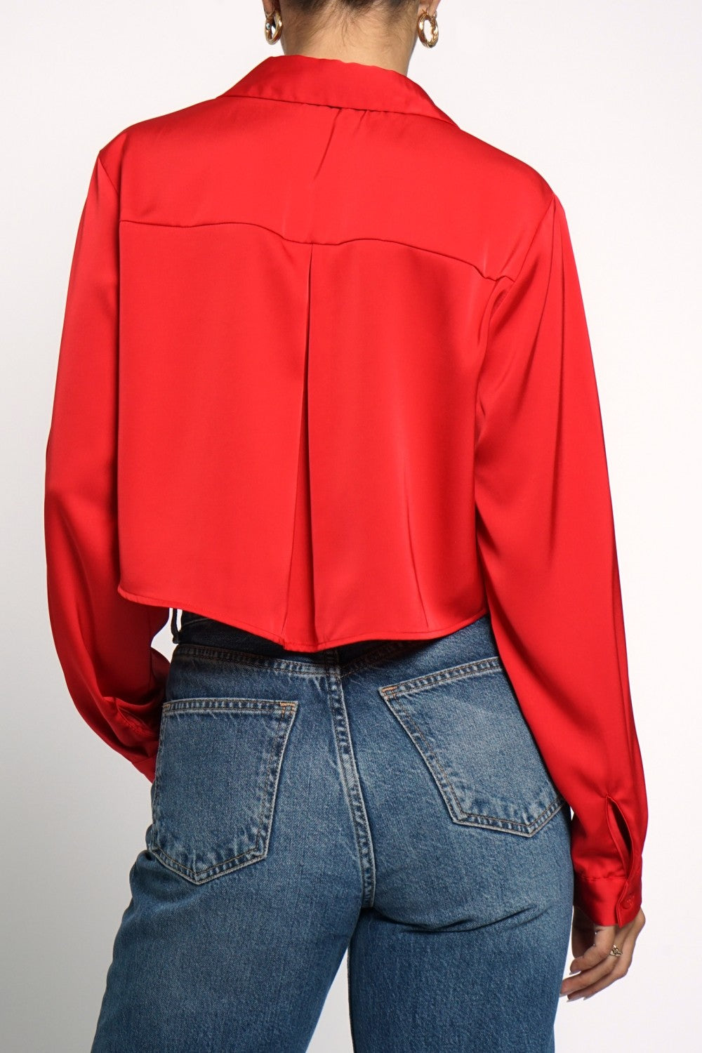 Cropped Satin Blouse