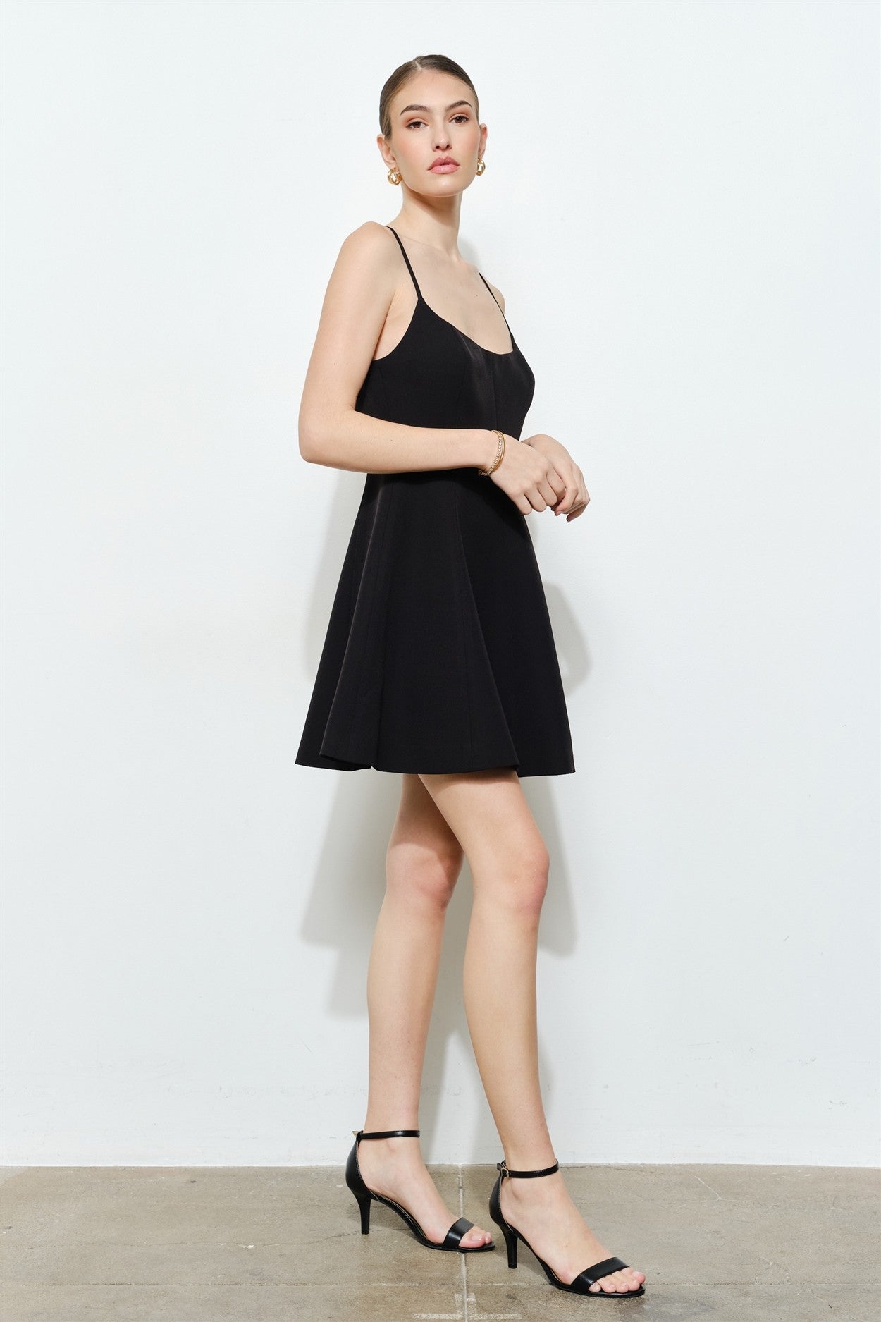 Adorable Solid Fit And Flare Mini Dress