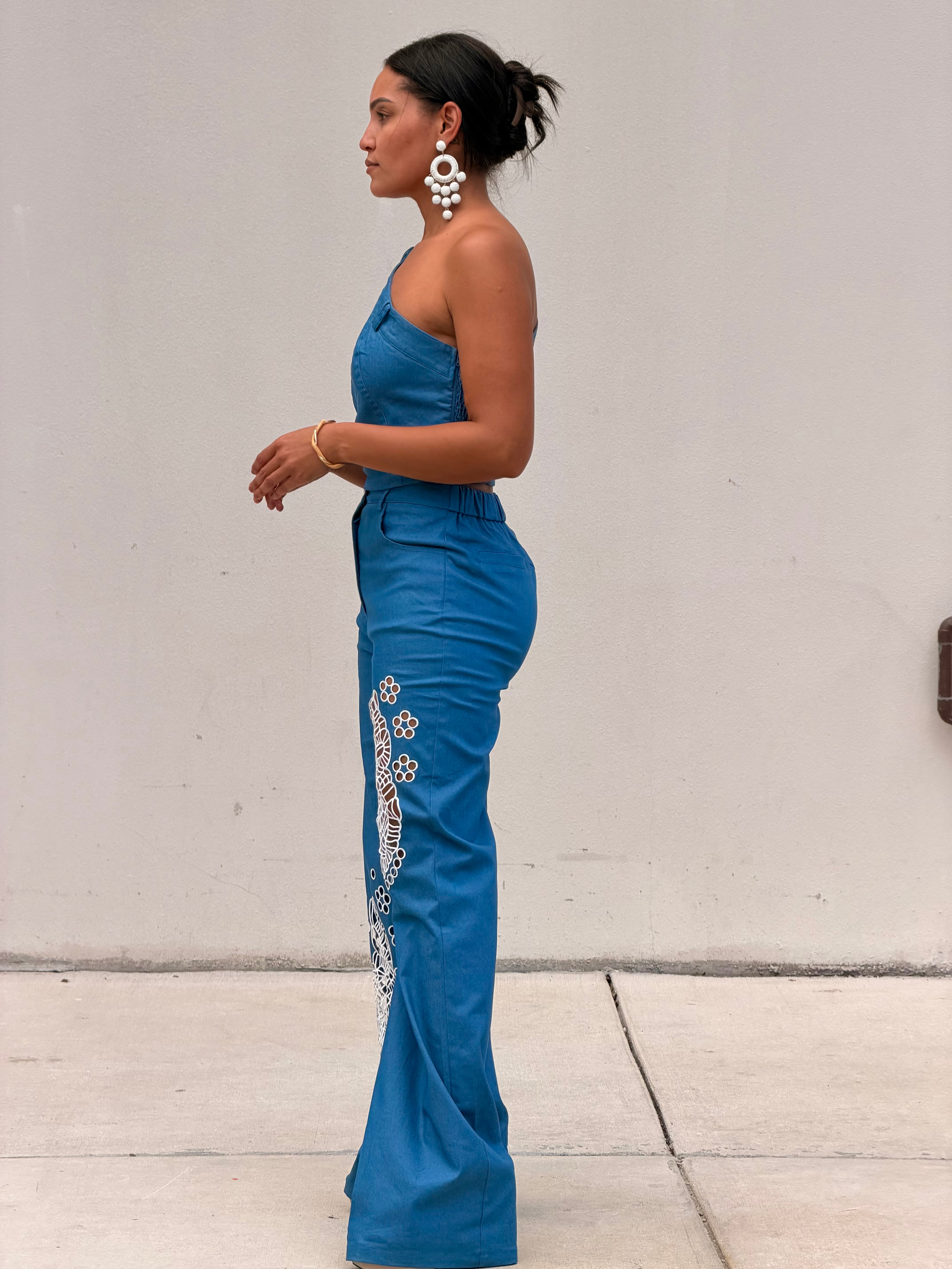 Belted One Shoulder Two Piece Sey
