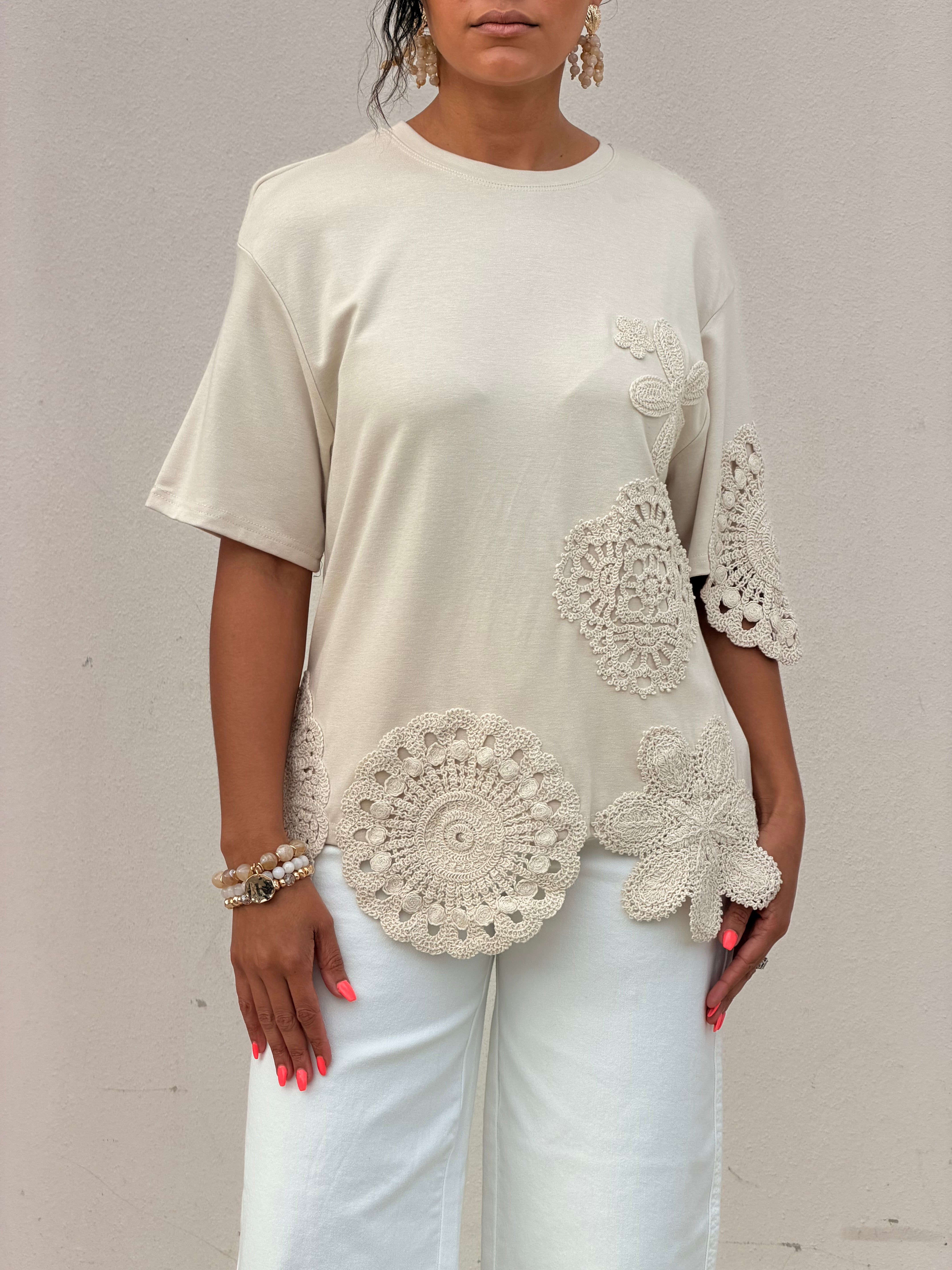 Embellished Flower Top