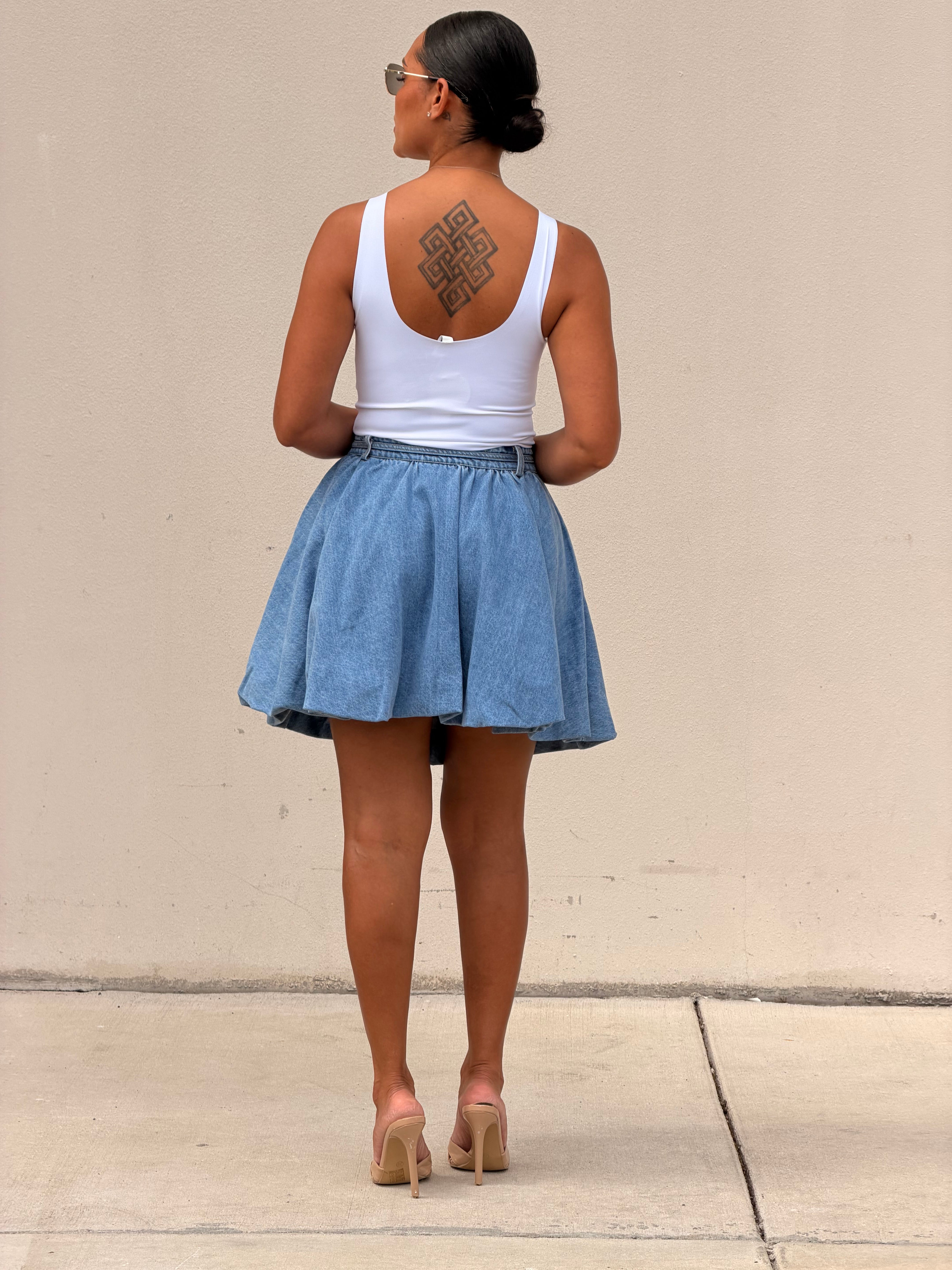 Bubble Denim Skirt