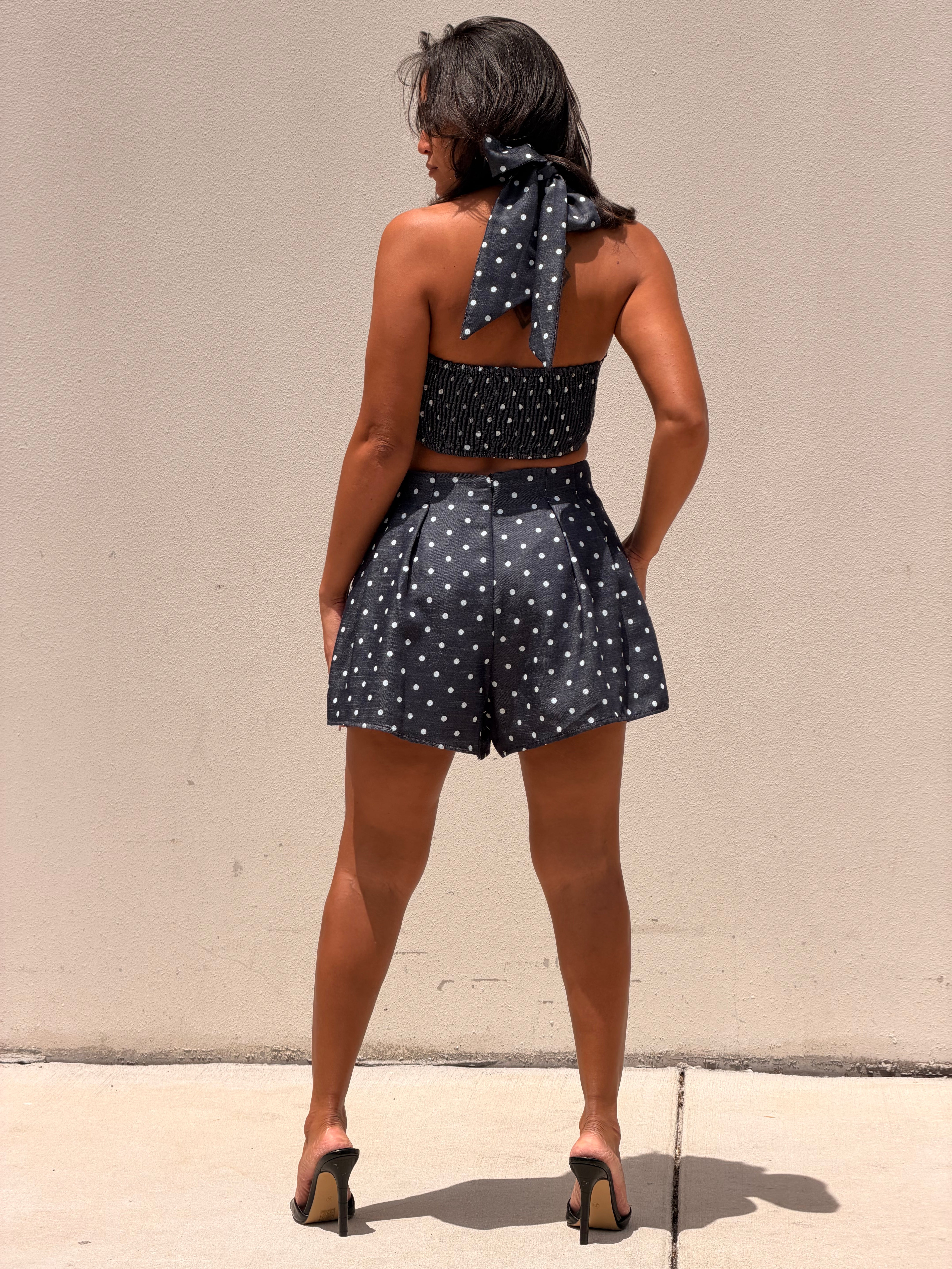 Luna Polka Crop & Skort Set
