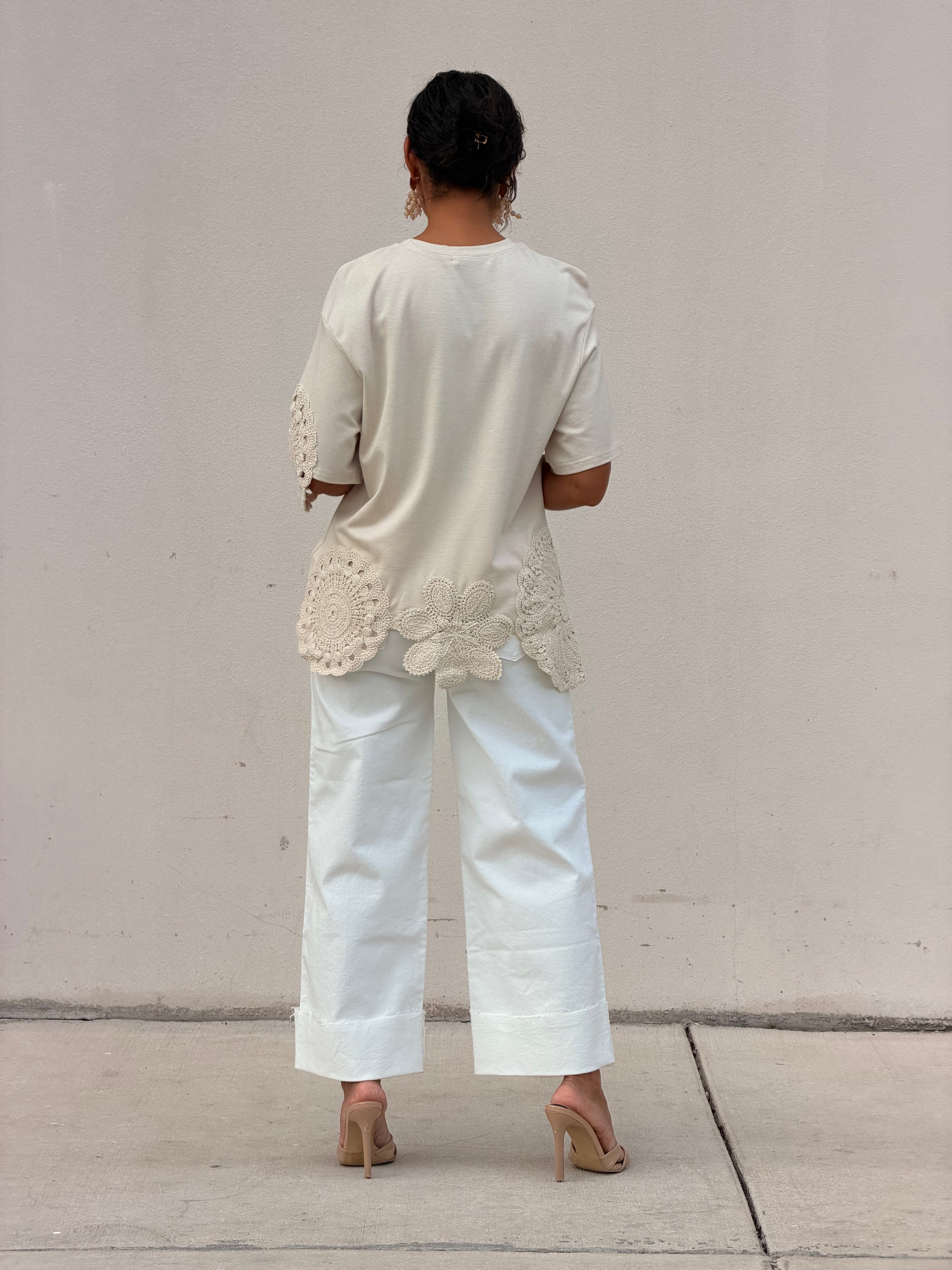 Embellished Flower Top