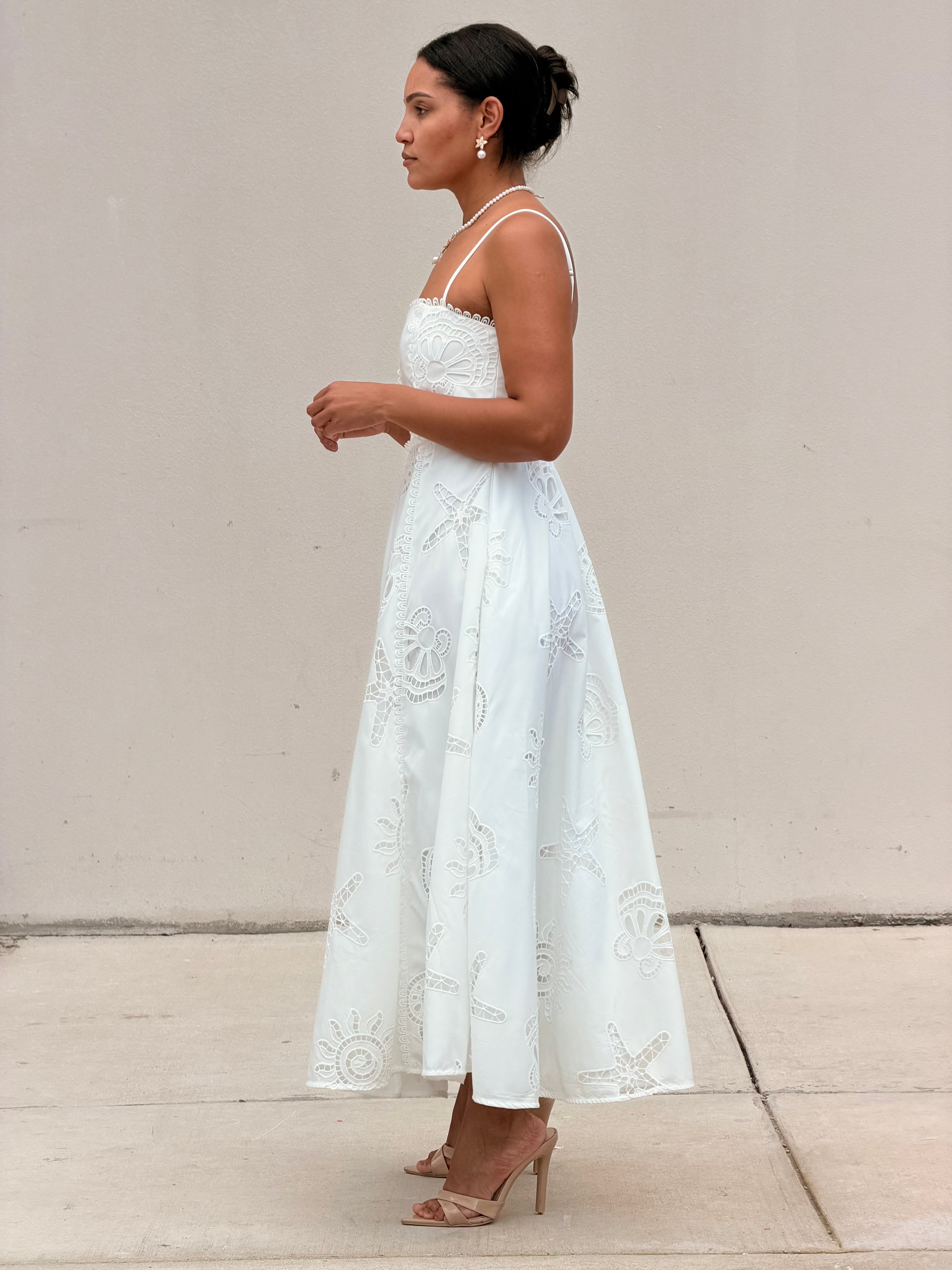 Seaside Eyelet Midi Dress