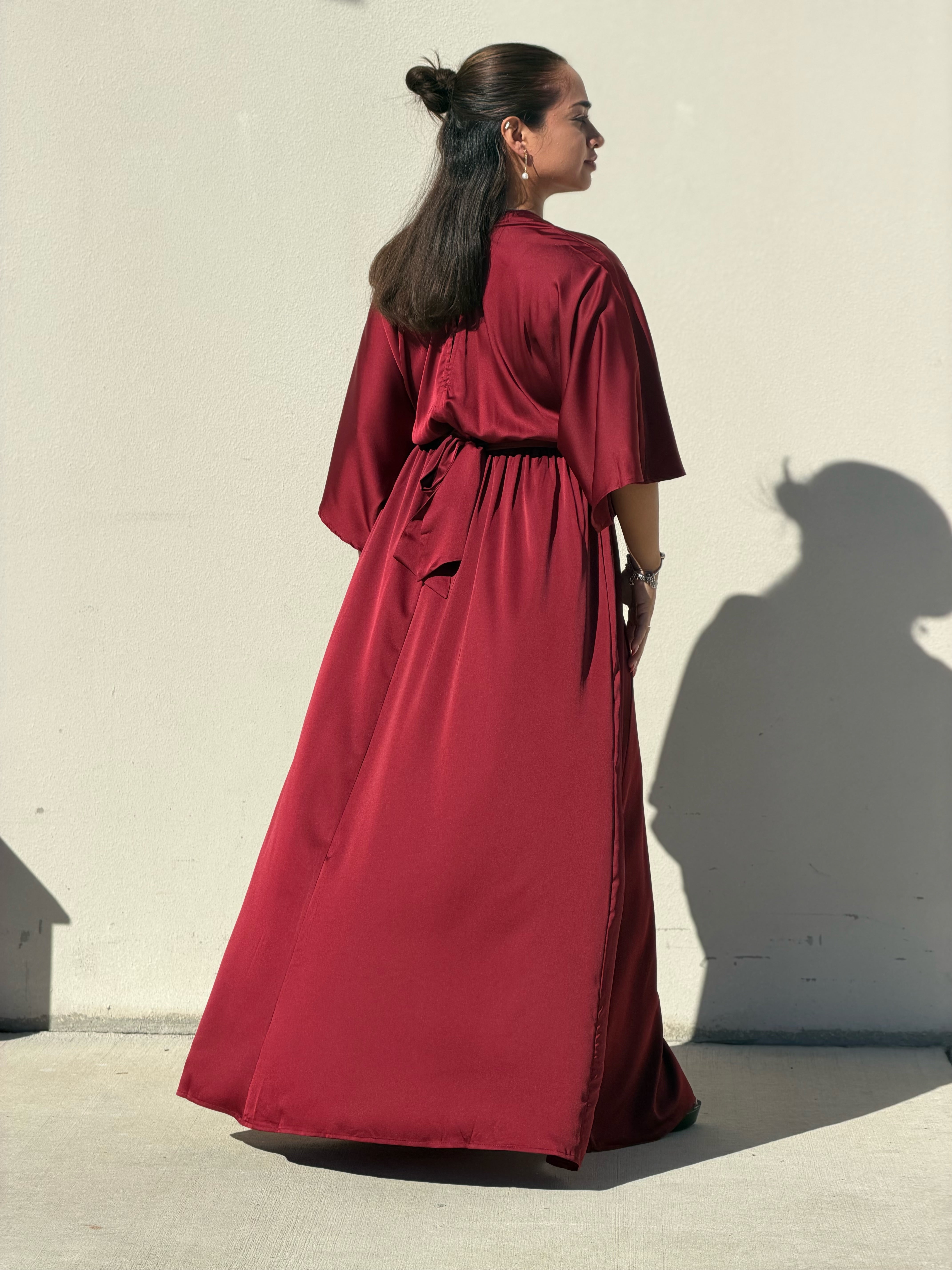 Velvet Wine Satin Gown