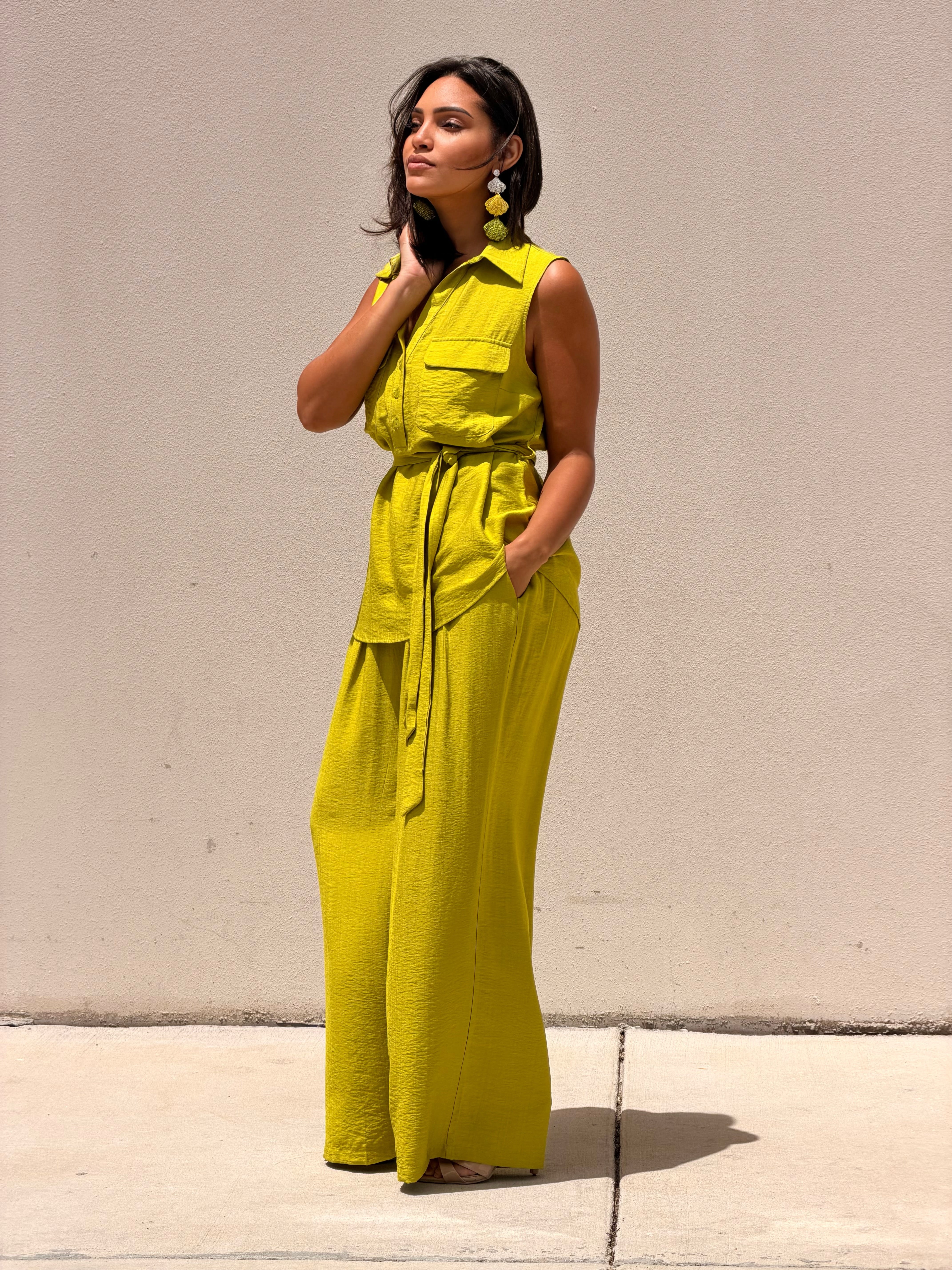 Belted Two Piece Lounge Set