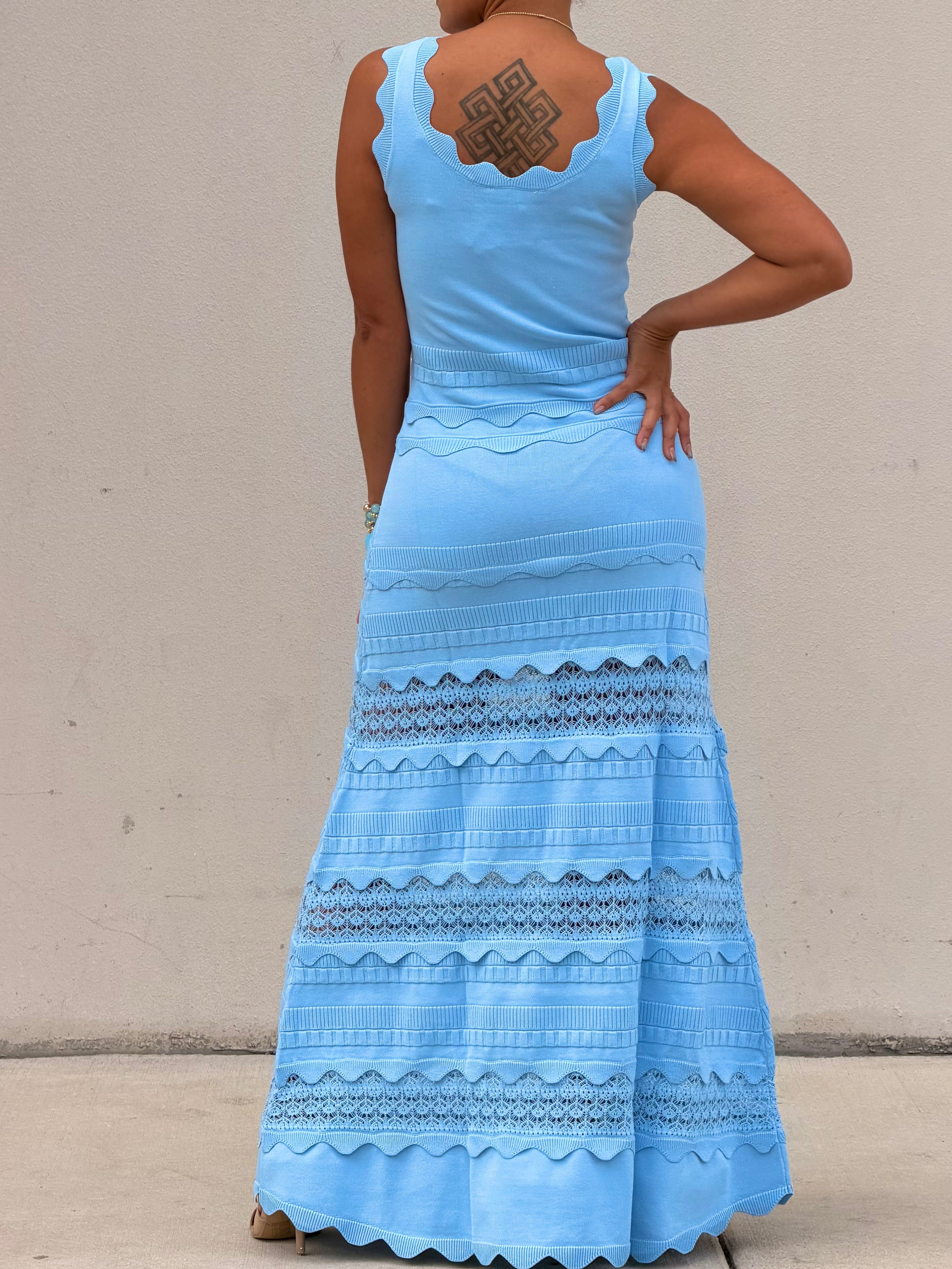 Embroider Square Neck Dress