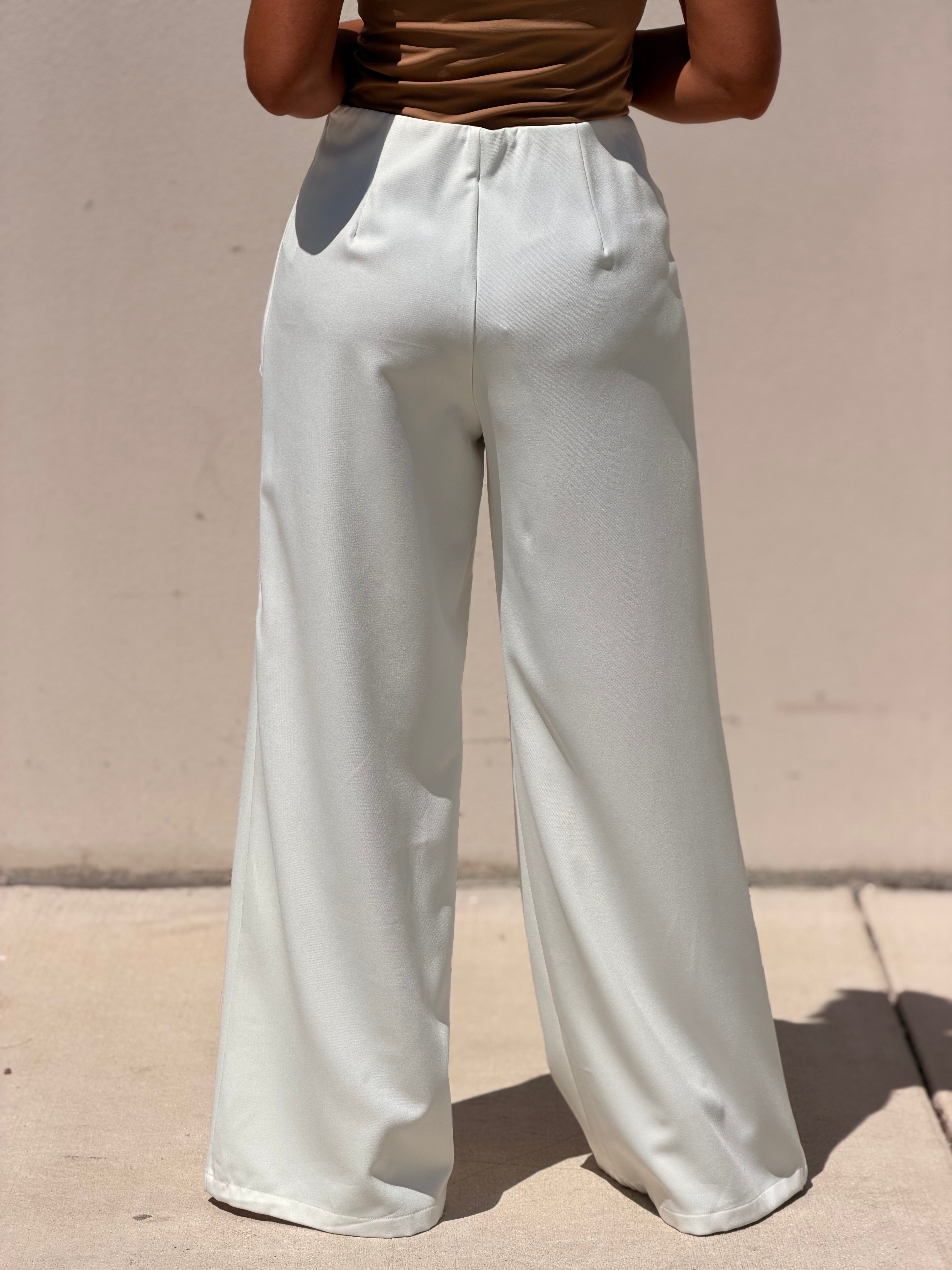Waist Buckle With Wrap Detail Pants