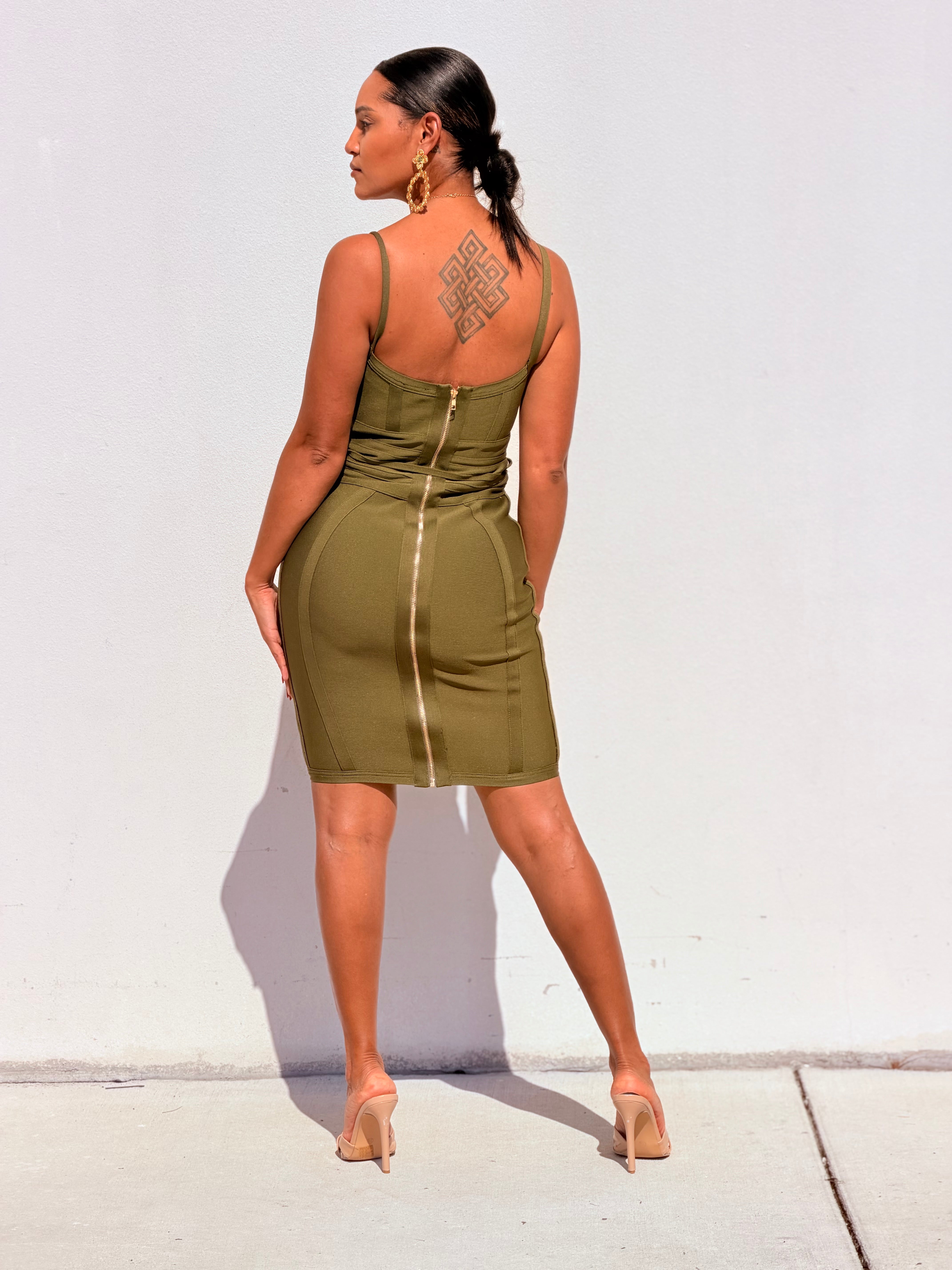 Bandage Dress With Drawstring Detail