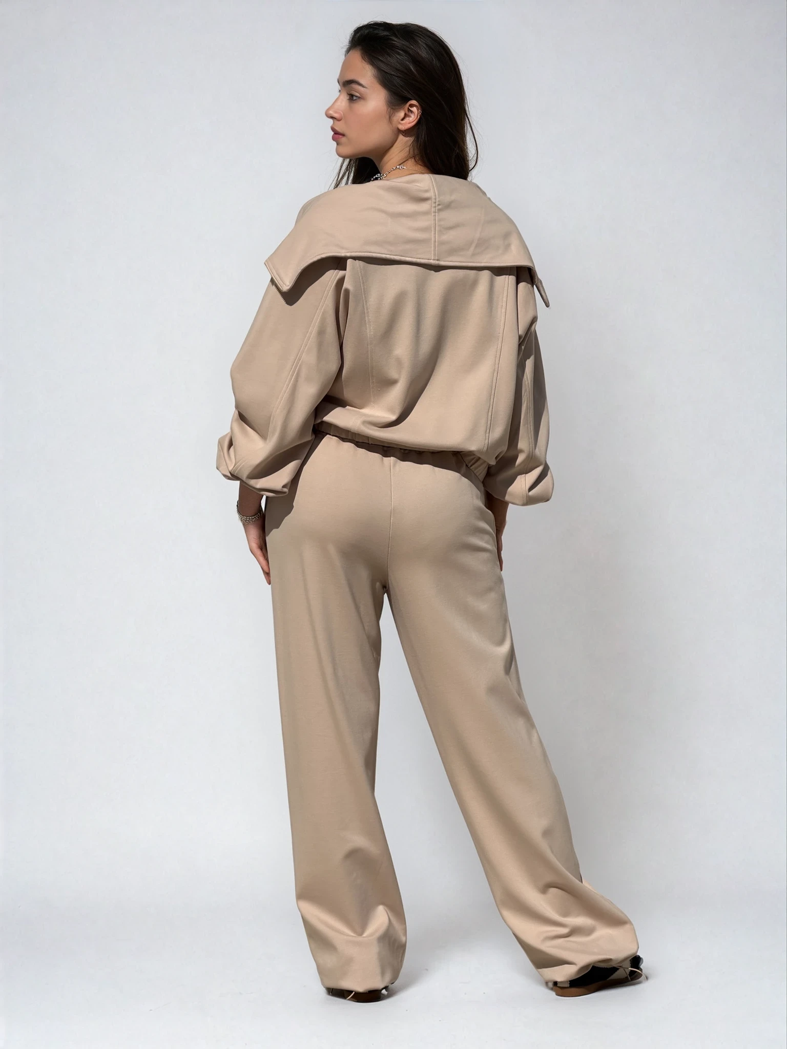 Collar Zip Up Jacket and Jogger set