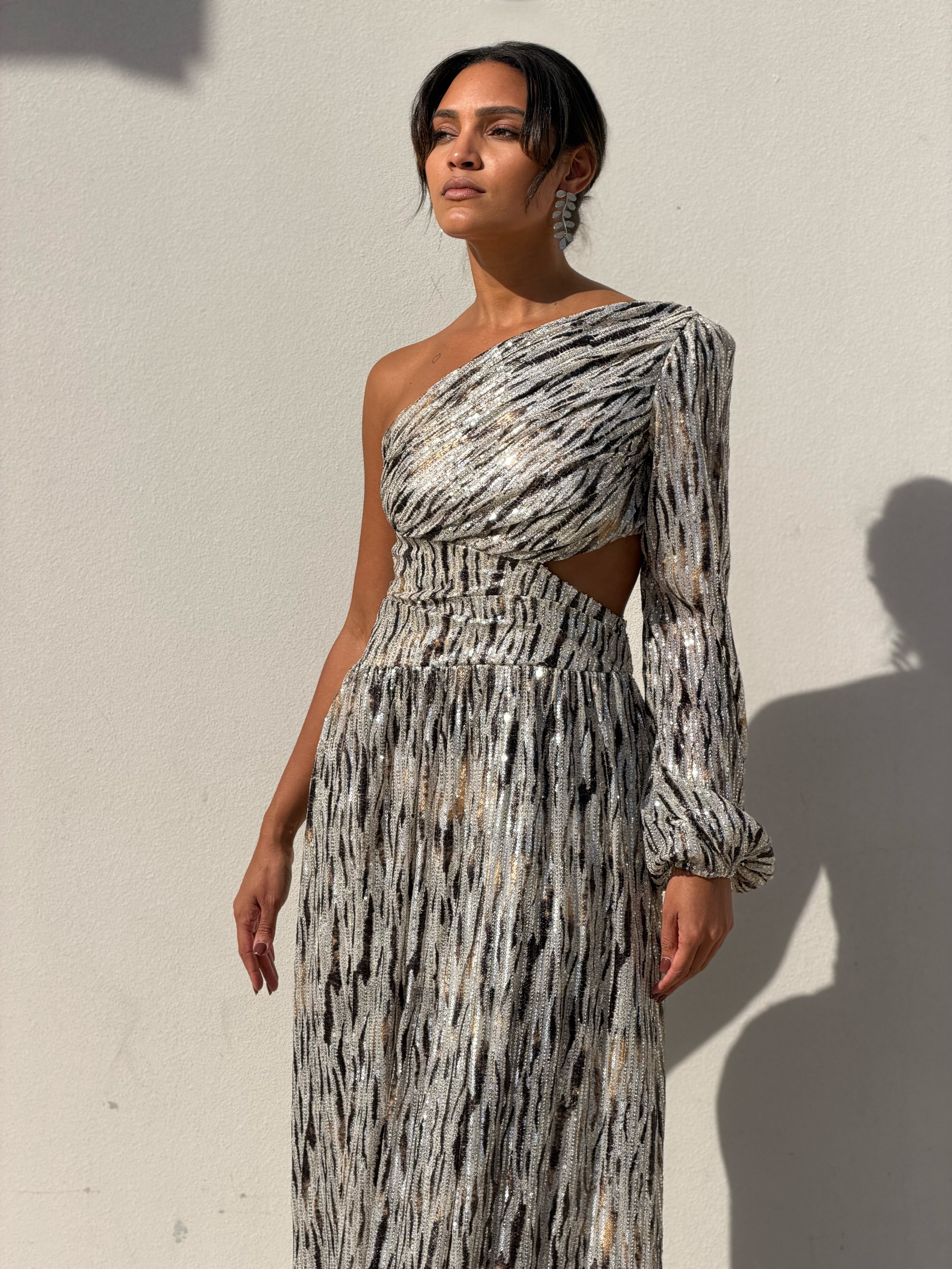 One/s Sequin Mesh Gown