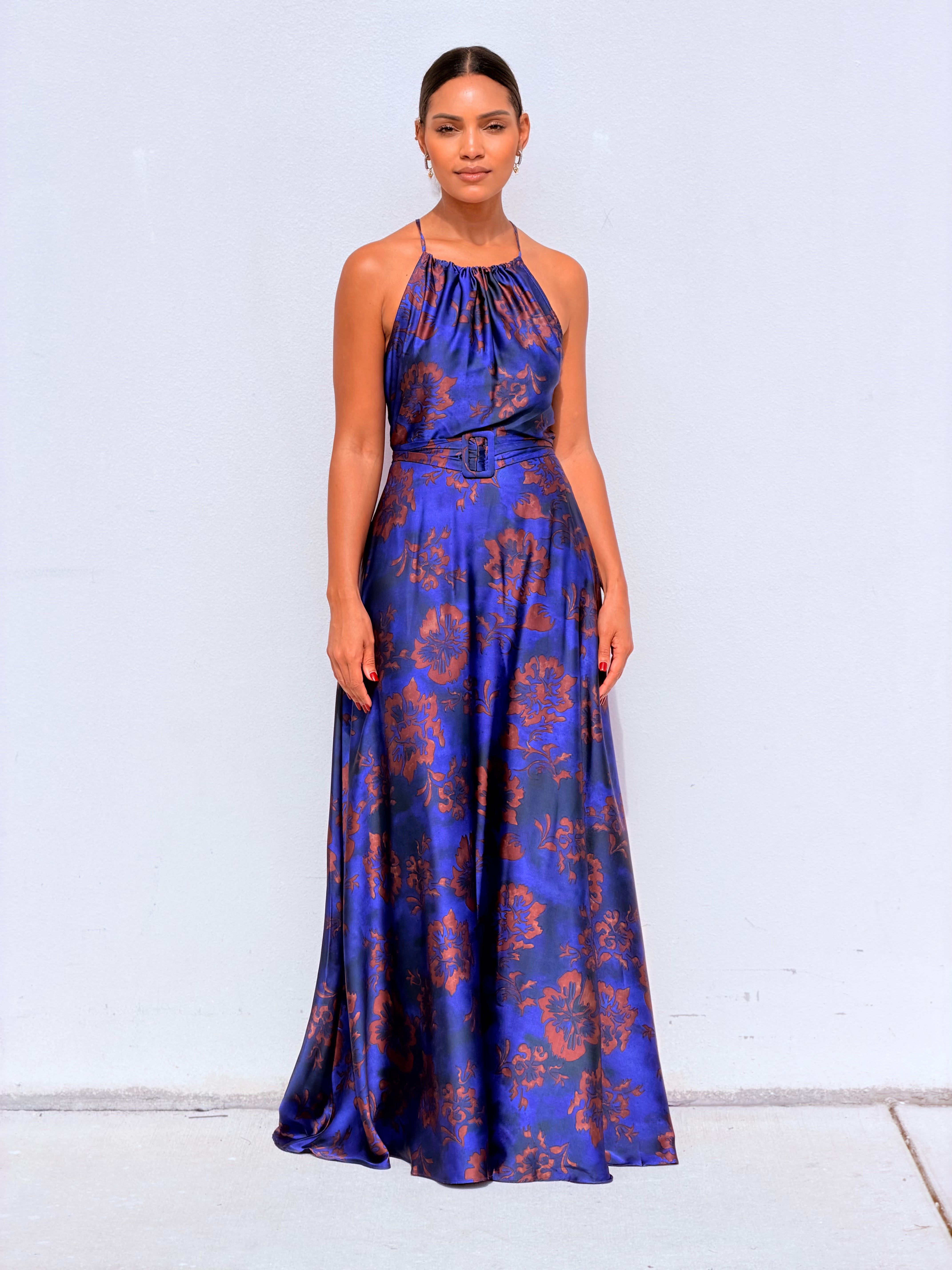 Thin Adjustable Strap Tie Back Waites Maxi Dress