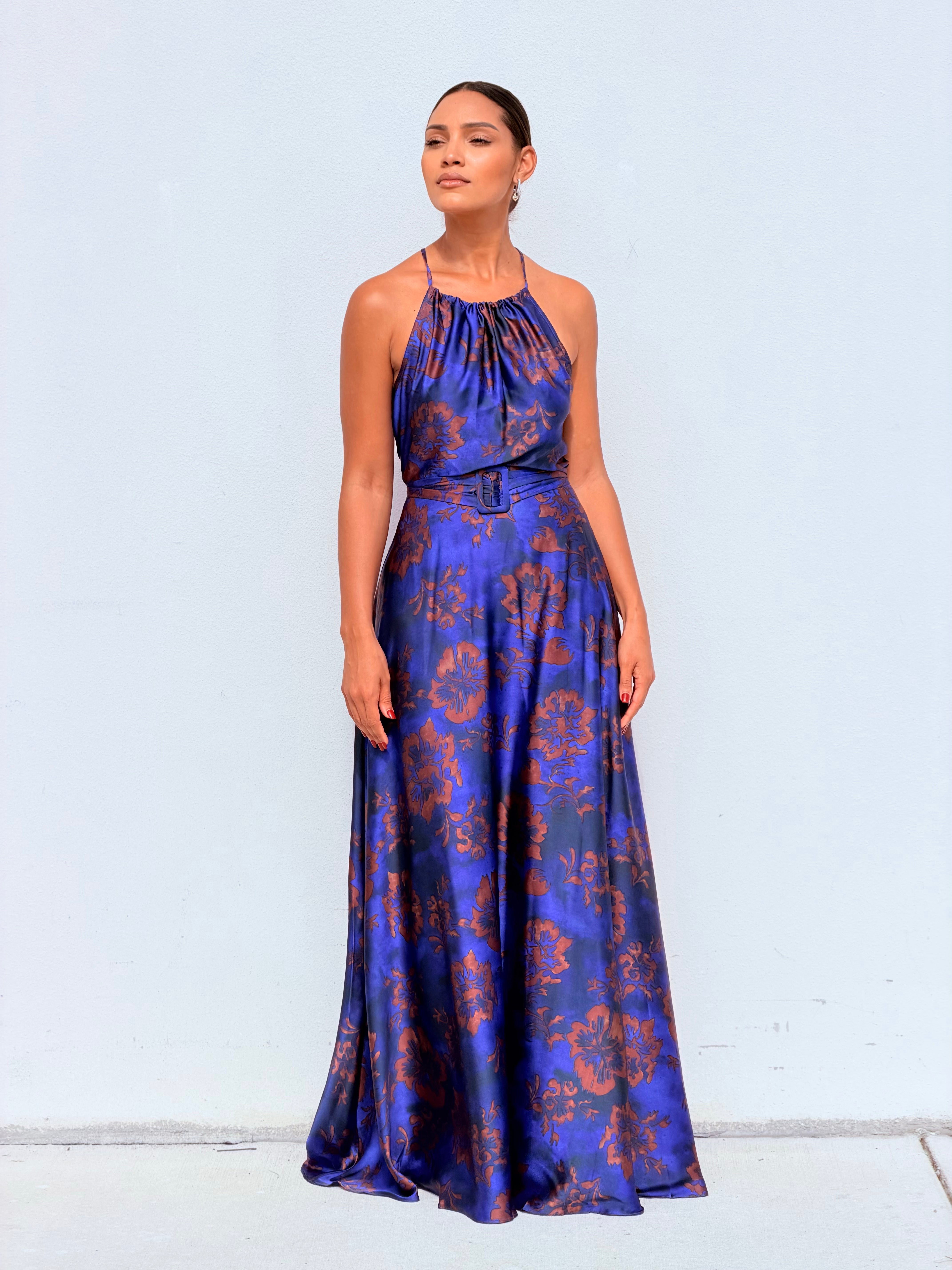 Thin Adjustable Strap Tie Back Waites Maxi Dress