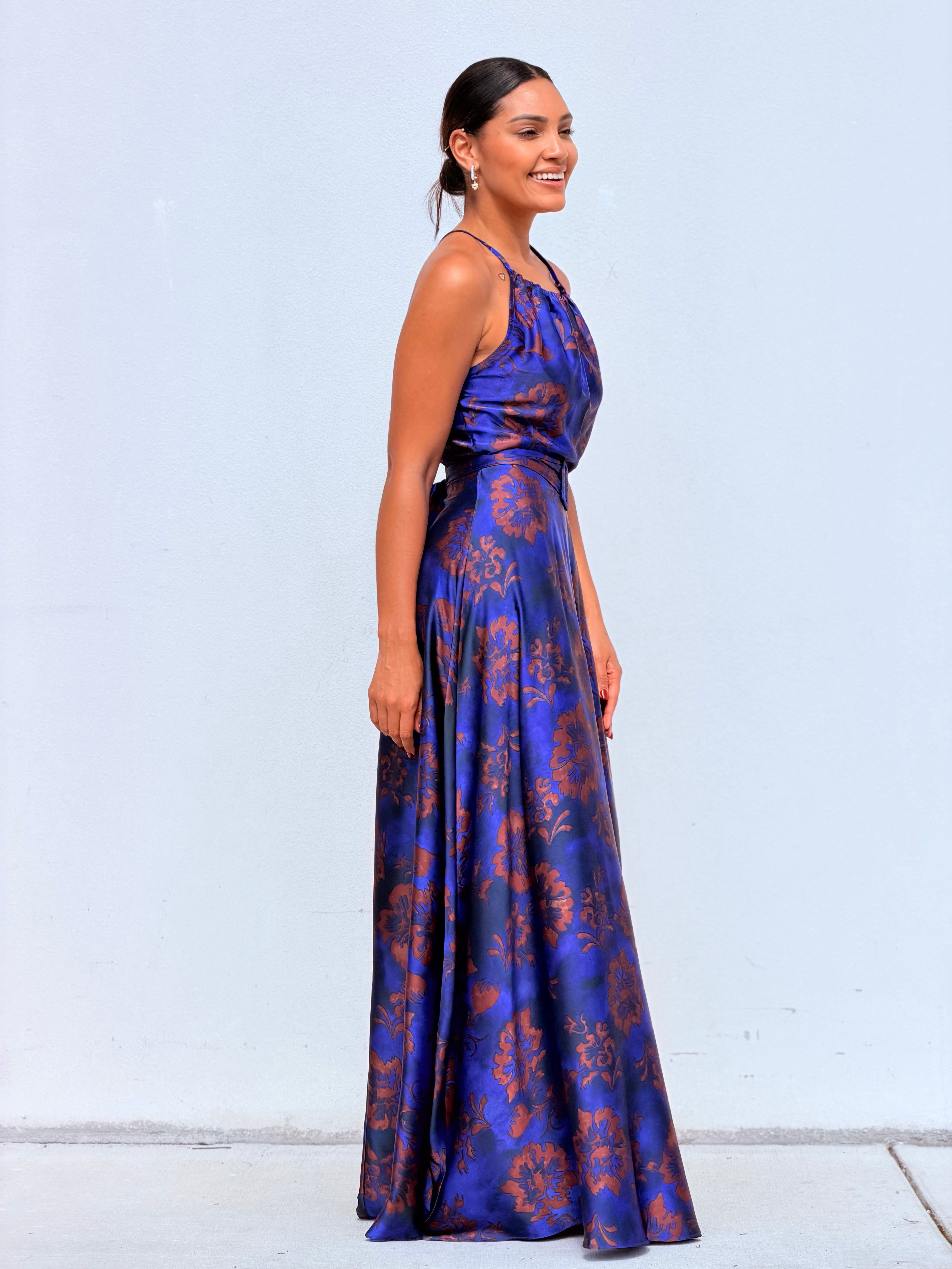 Thin Adjustable Strap Tie Back Waites Maxi Dress