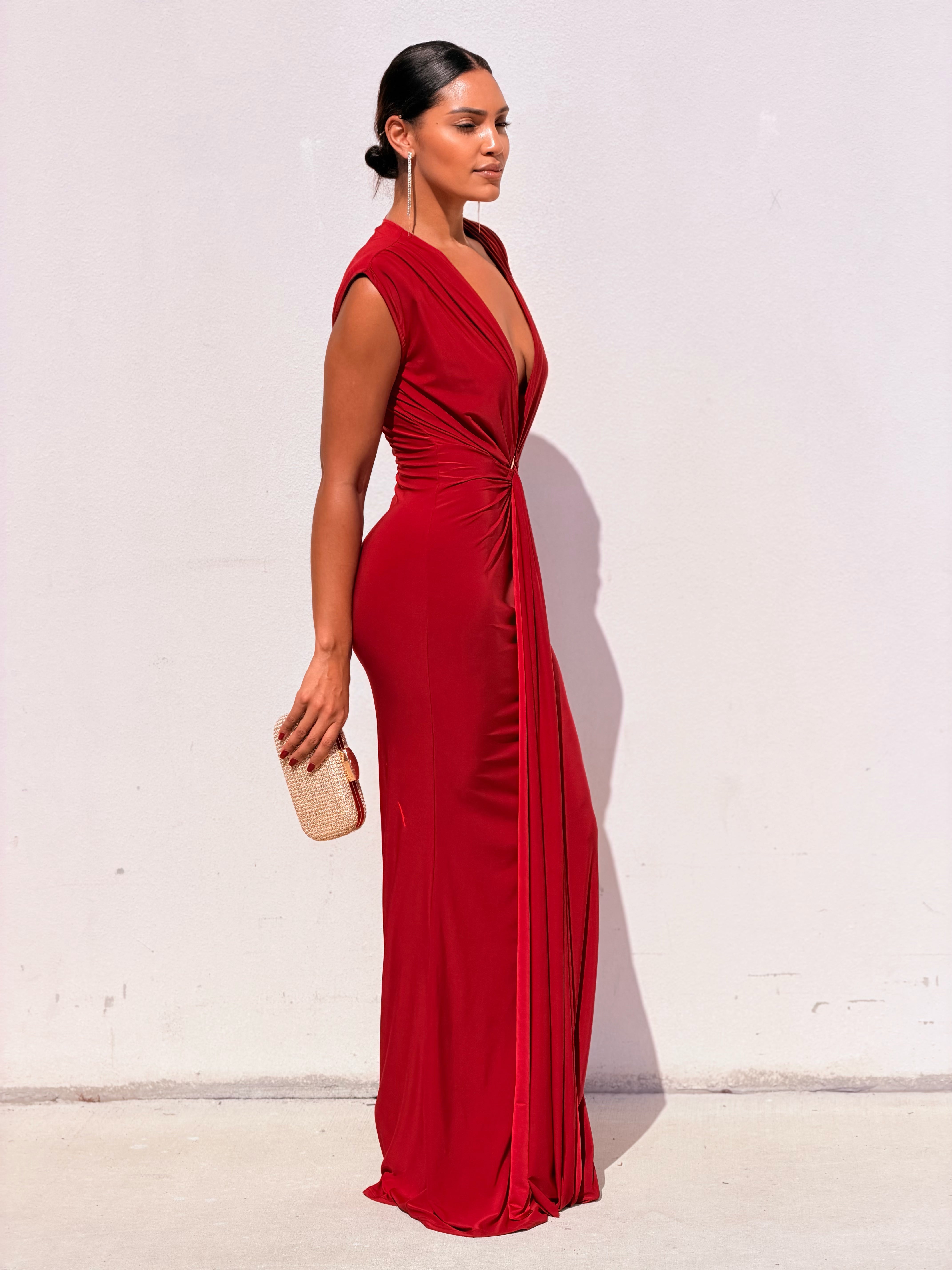 Ring Detail Sleeveless Maxi Dress