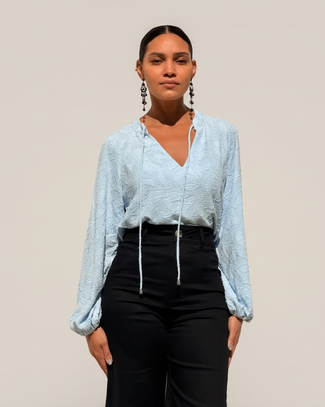 Long Sleeve Textured Top