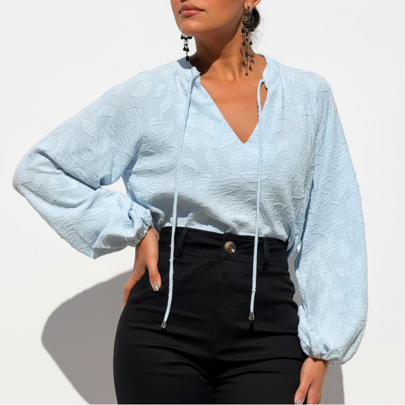 Long Sleeve Textured Top