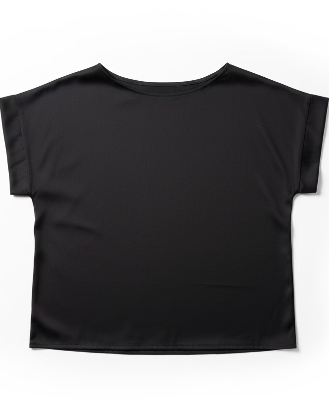 Versatile Black Satin Top