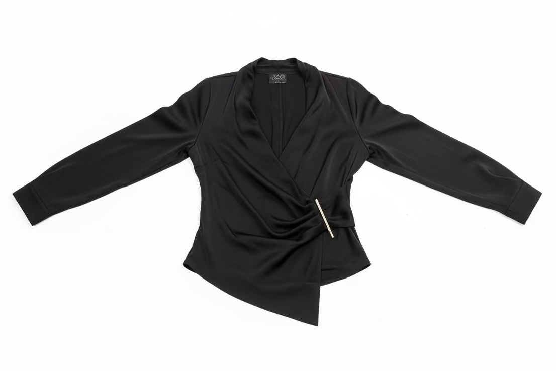 LNGSL Draped Gold Trim Top