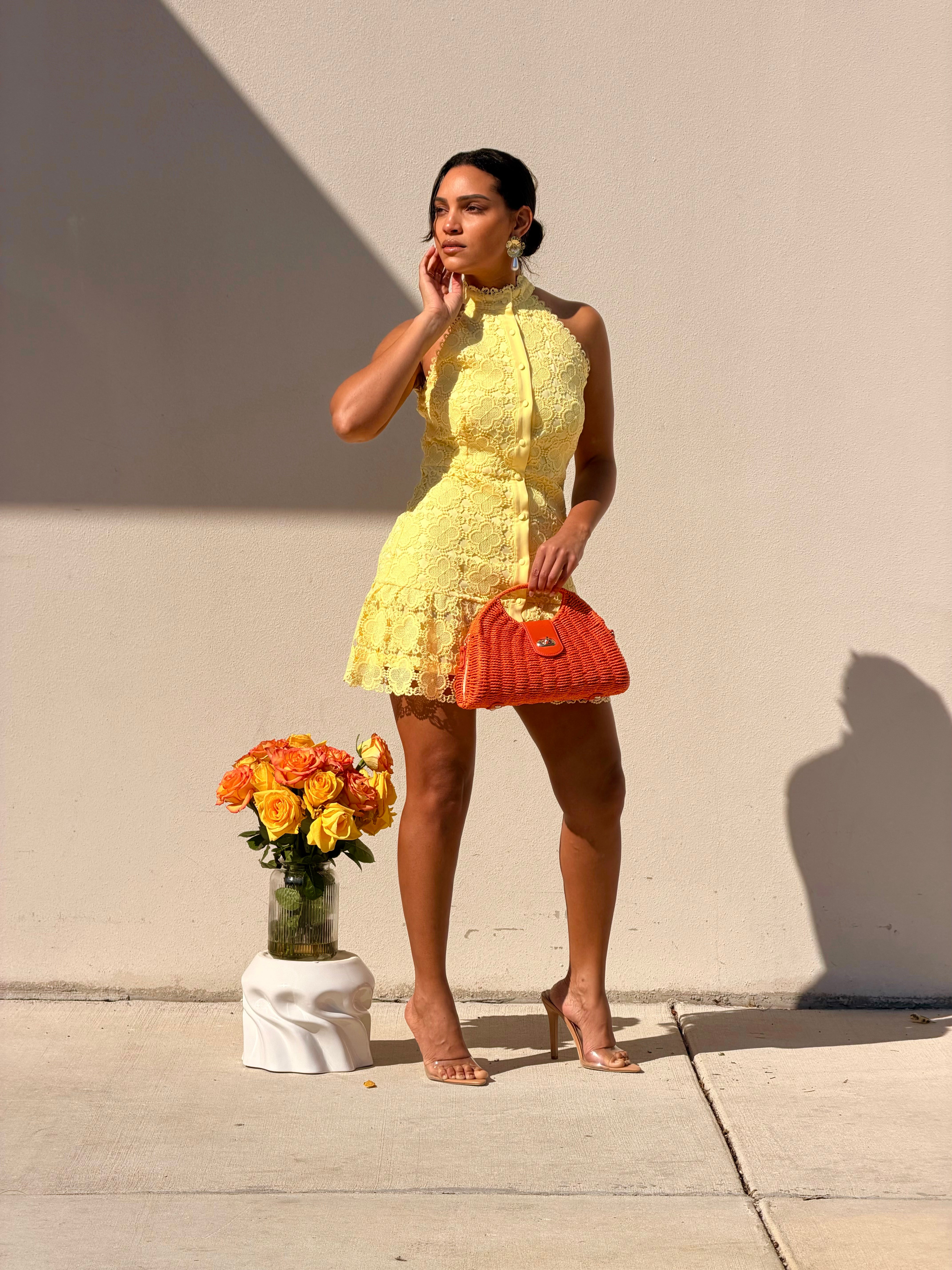Sunshine Lace Short Dress