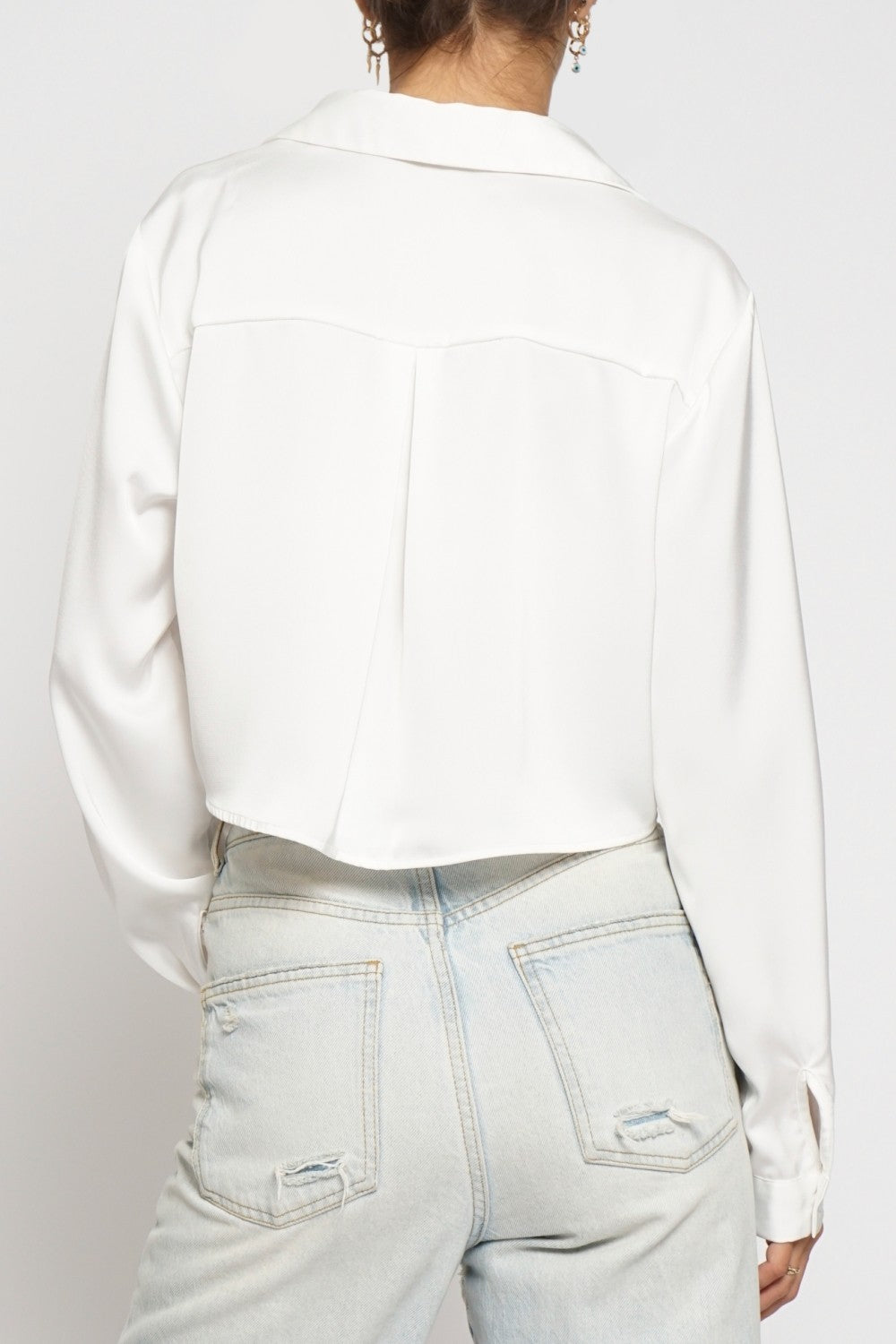 Cropped Satin Blouse