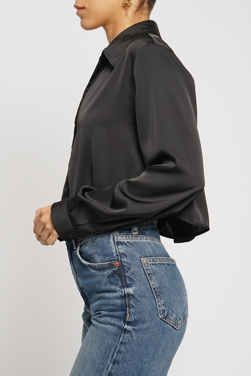 Cropped Satin Blouse