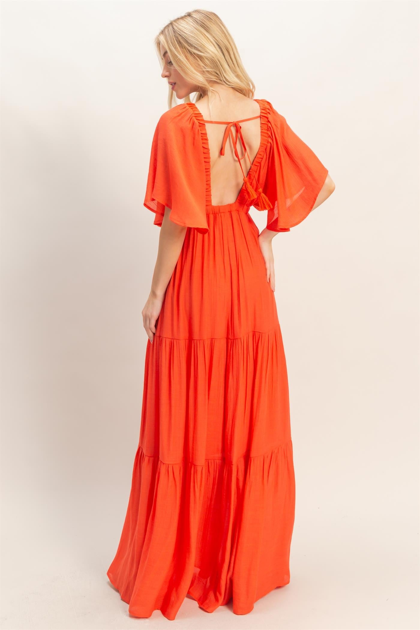 Flutter Sleeve Maxi Dress
