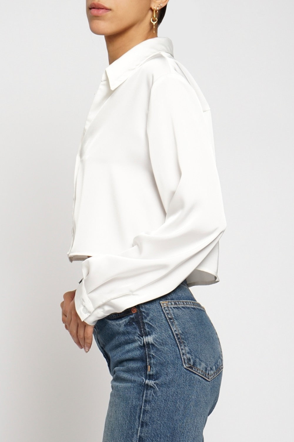 Cropped Satin Blouse