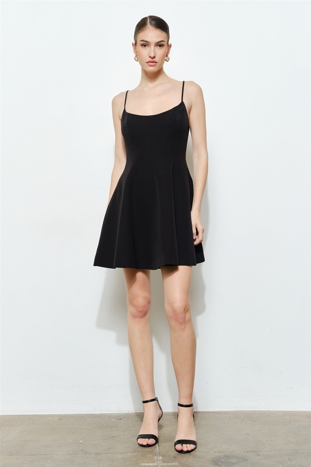 Adorable Solid Fit And Flare Mini Dress